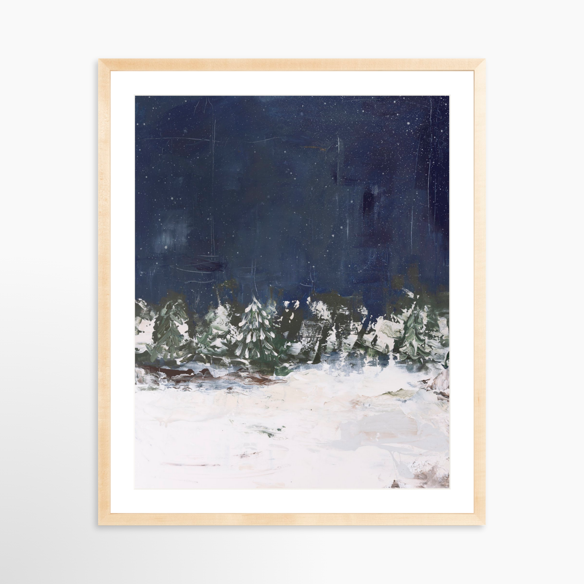 24x30 / Natural Frame + White Mat