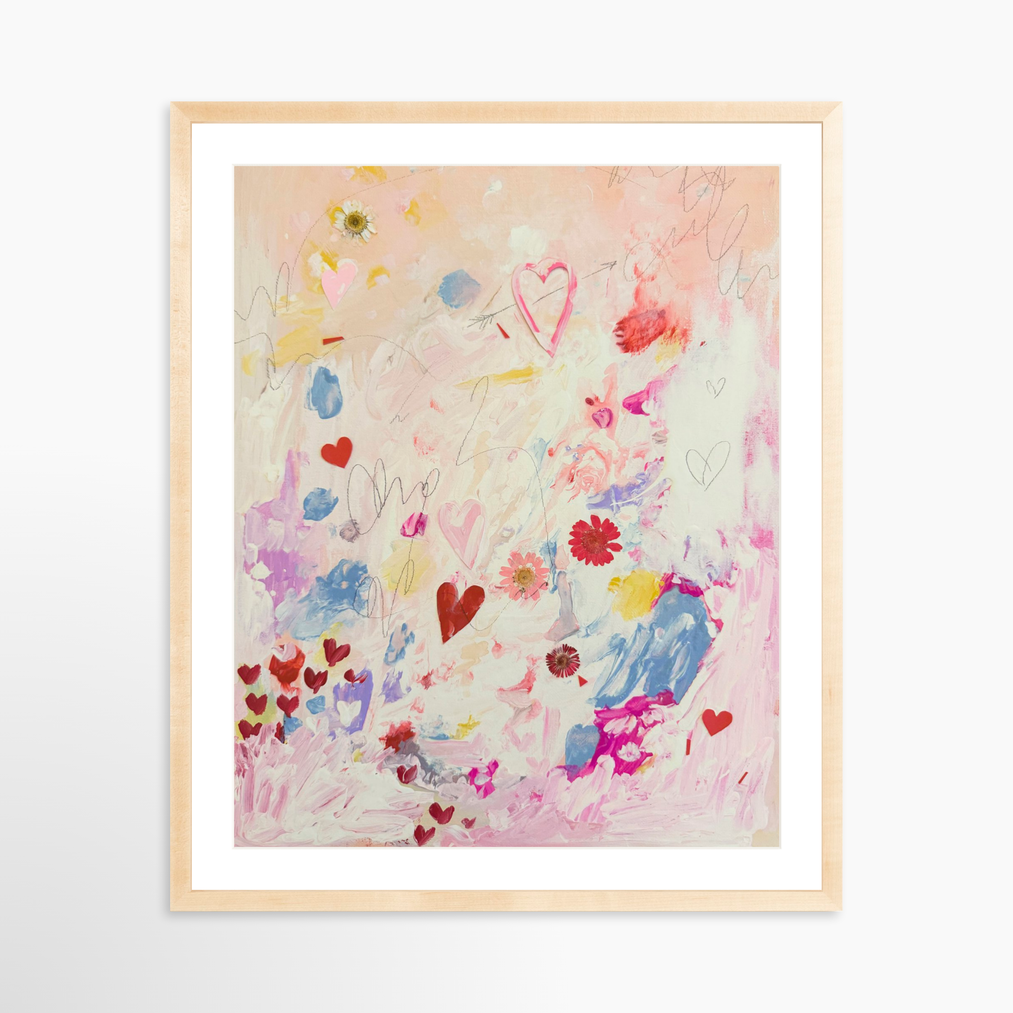 24x30 / Natural Frame + White Mat