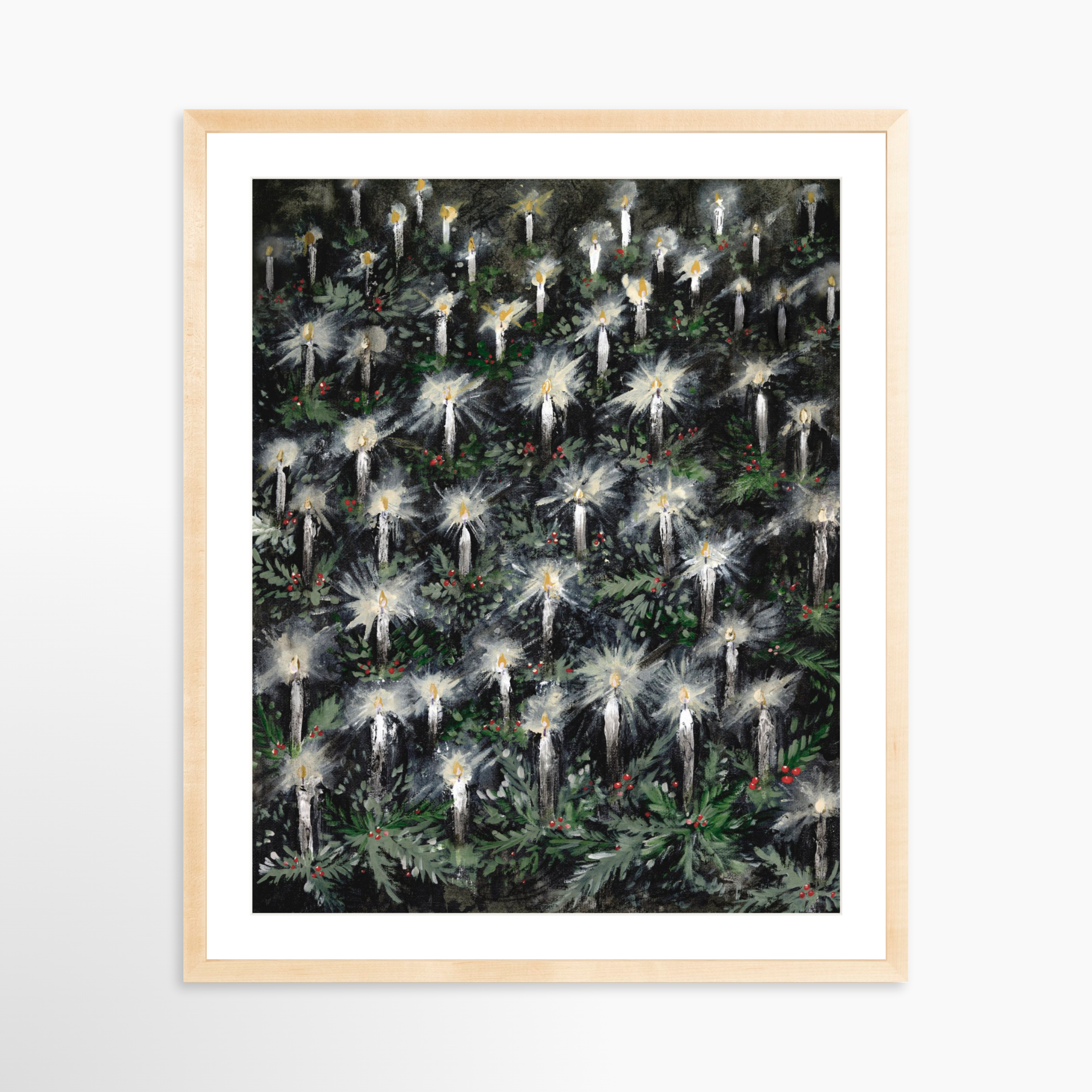 24x30 / Natural Frame + White Mat