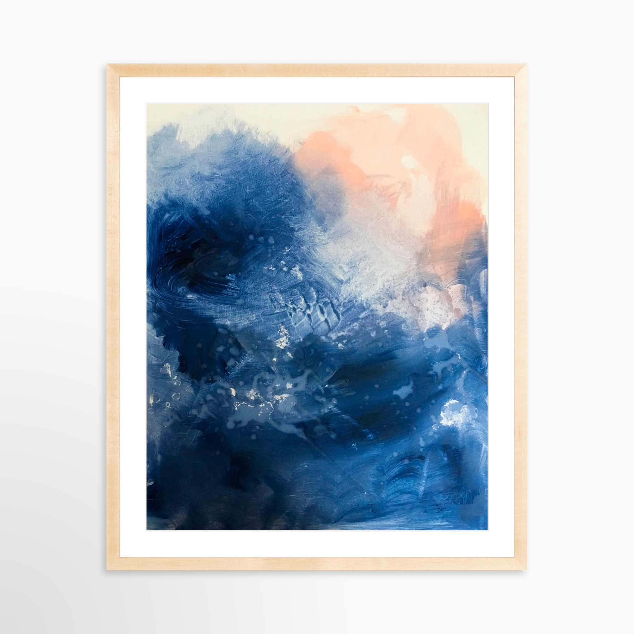 24x30 / Natural Frame + White Mat