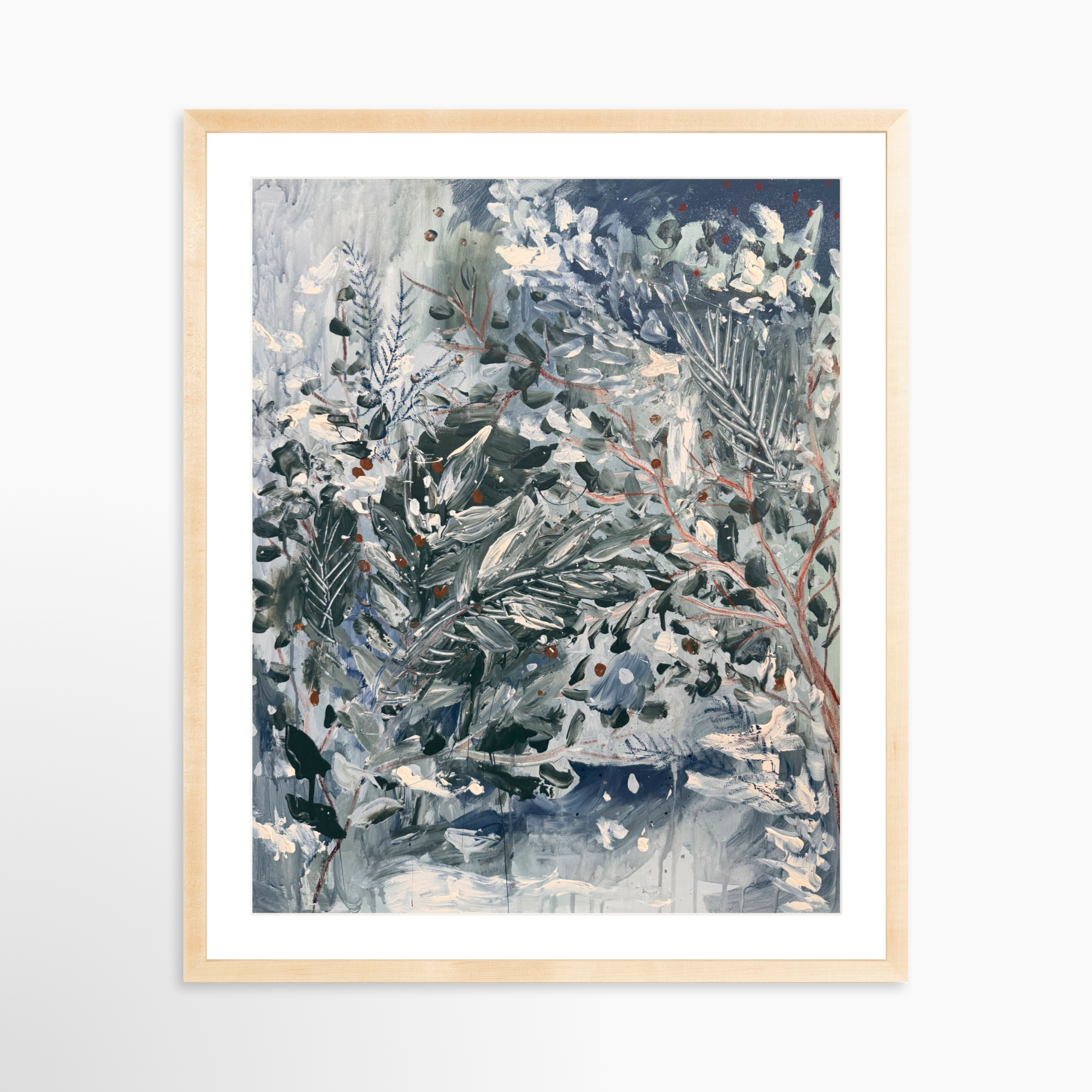 24x30 / Natural Frame + White Mat