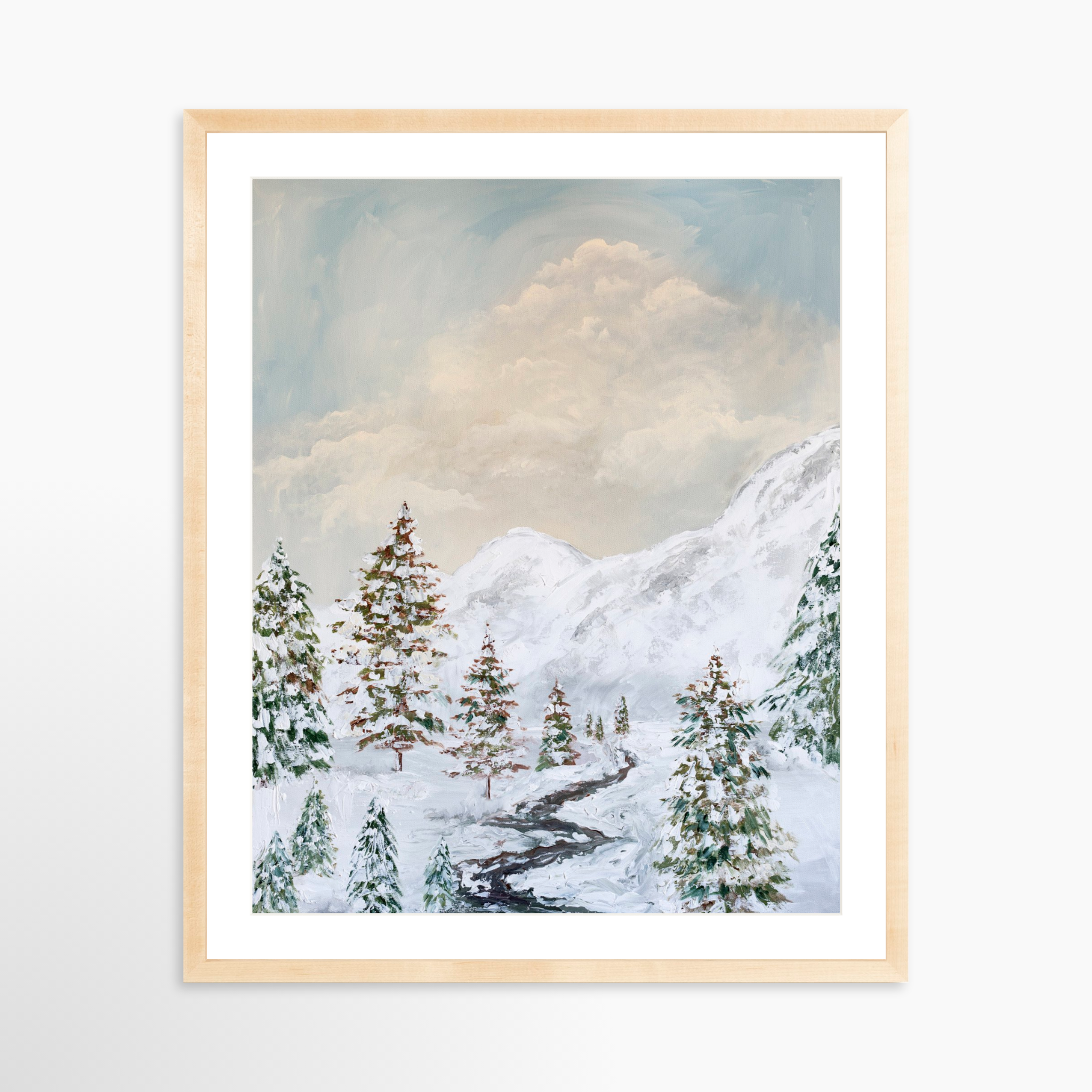 24x30 / Natural Frame + White Mat