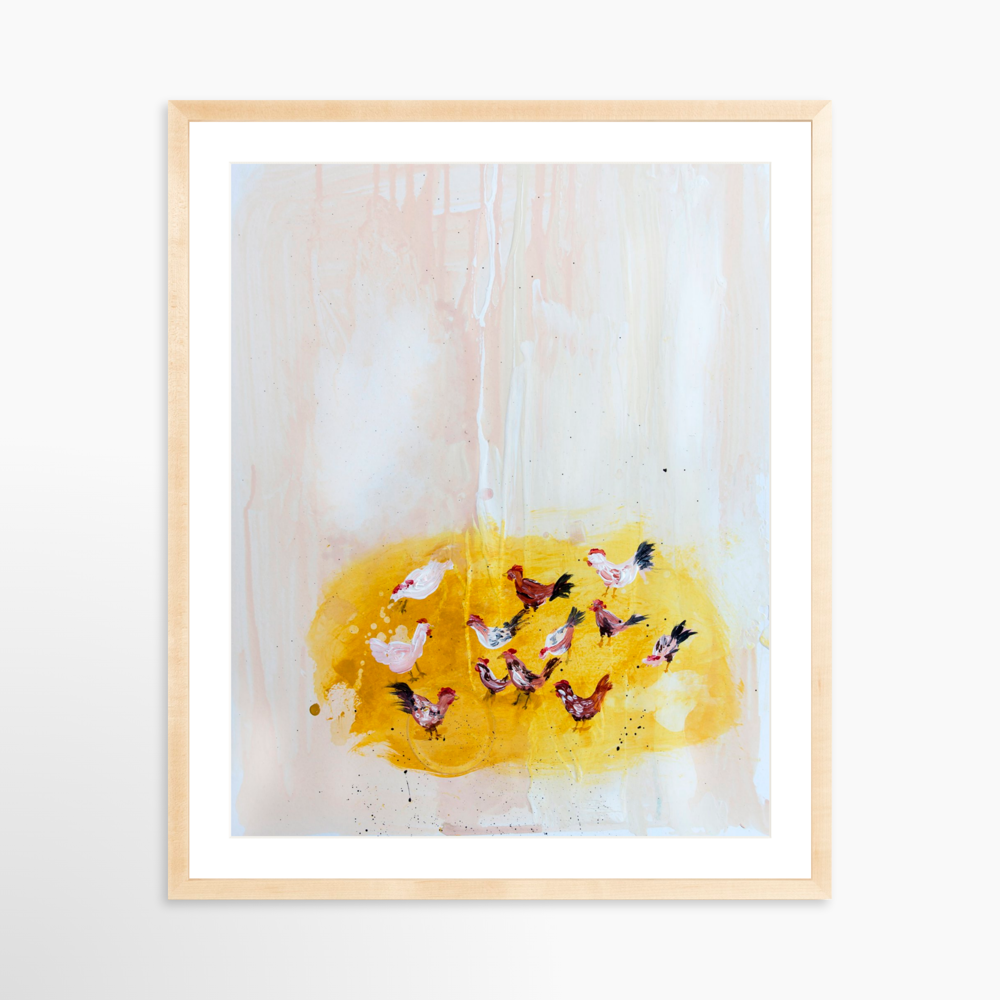 24x30 / Natural Frame + White Mat