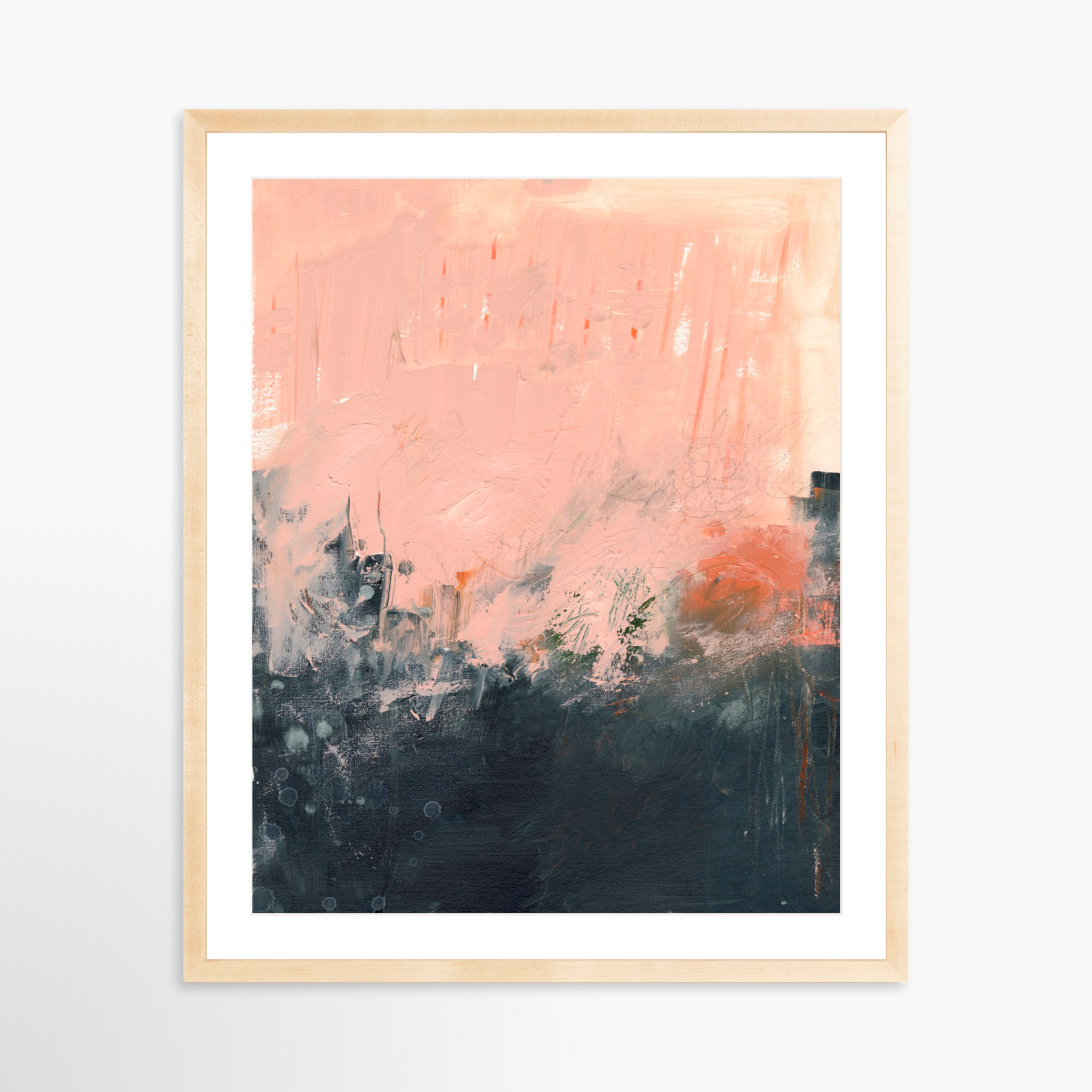 24x30 / Natural Frame + White Mat