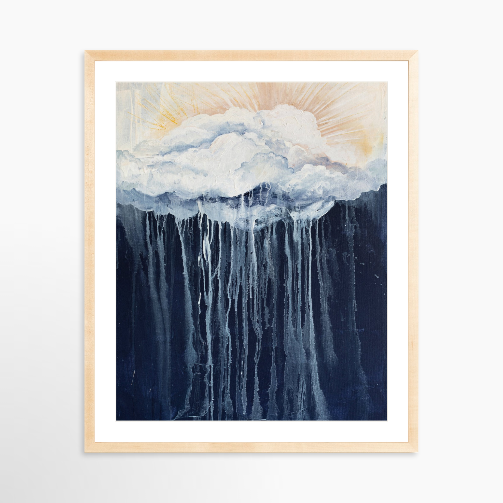 24x30 / Natural Frame + White Mat