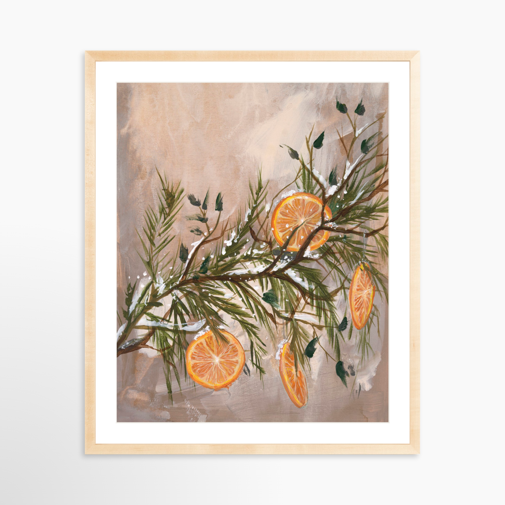 24x30 / Natural Frame + White Mat