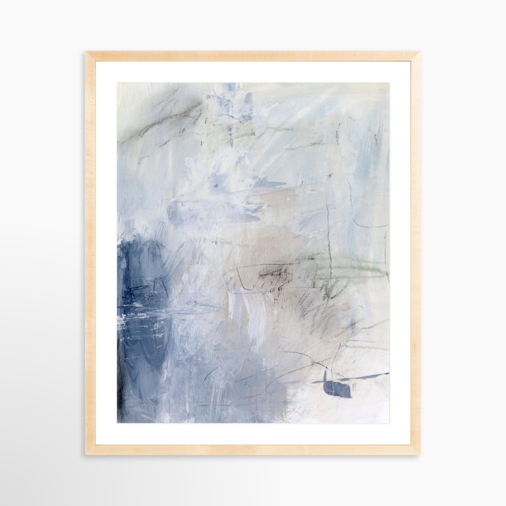 24x30 / Natural Frame + White Mat