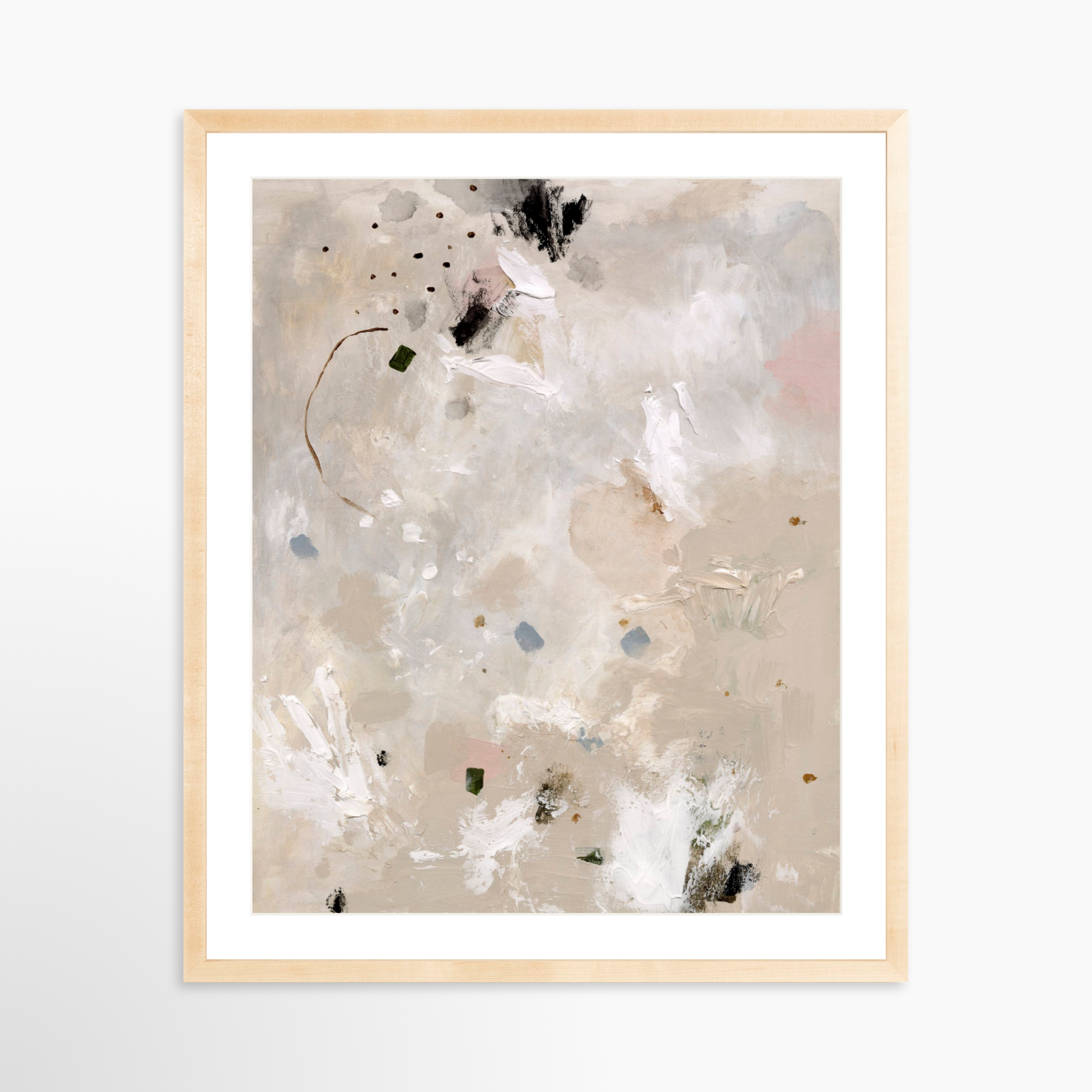 24x30 / Natural Frame + White Mat