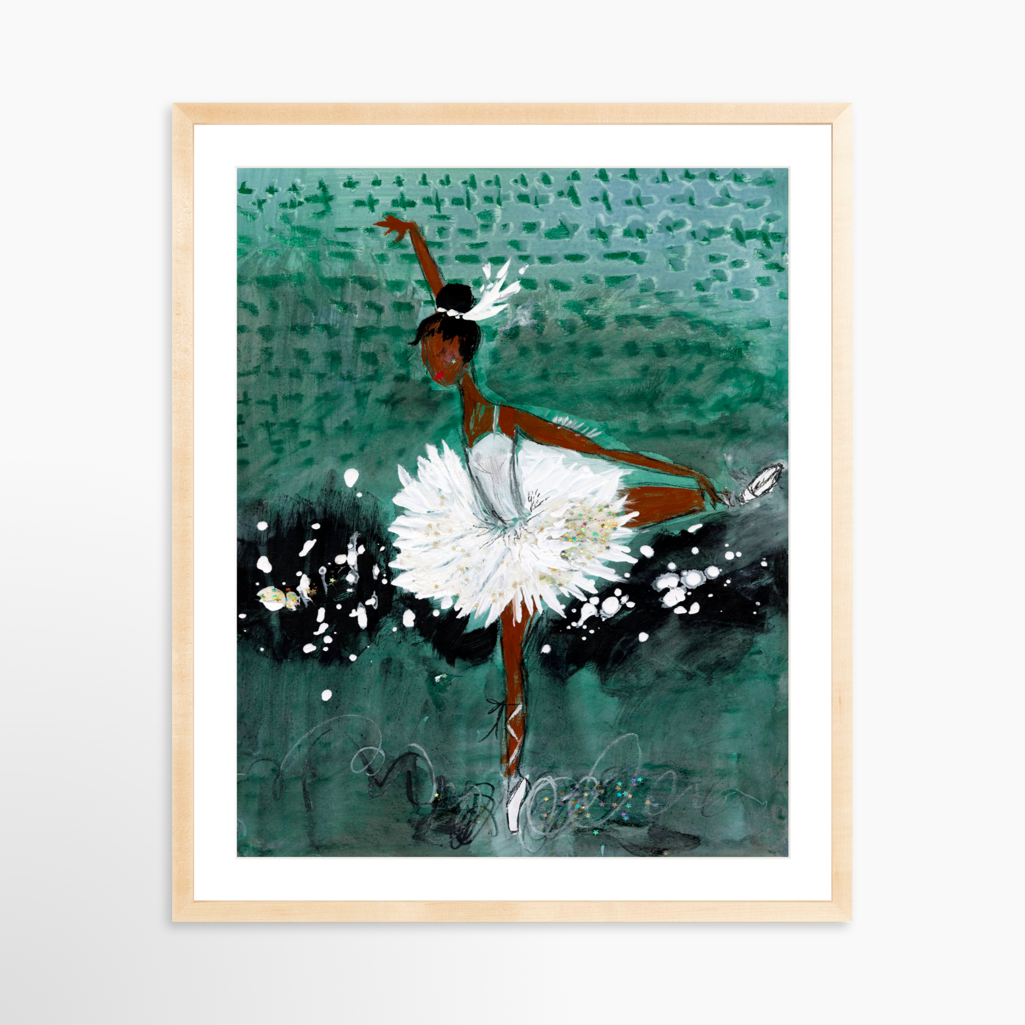 24x30 / Natural Frame + White Mat