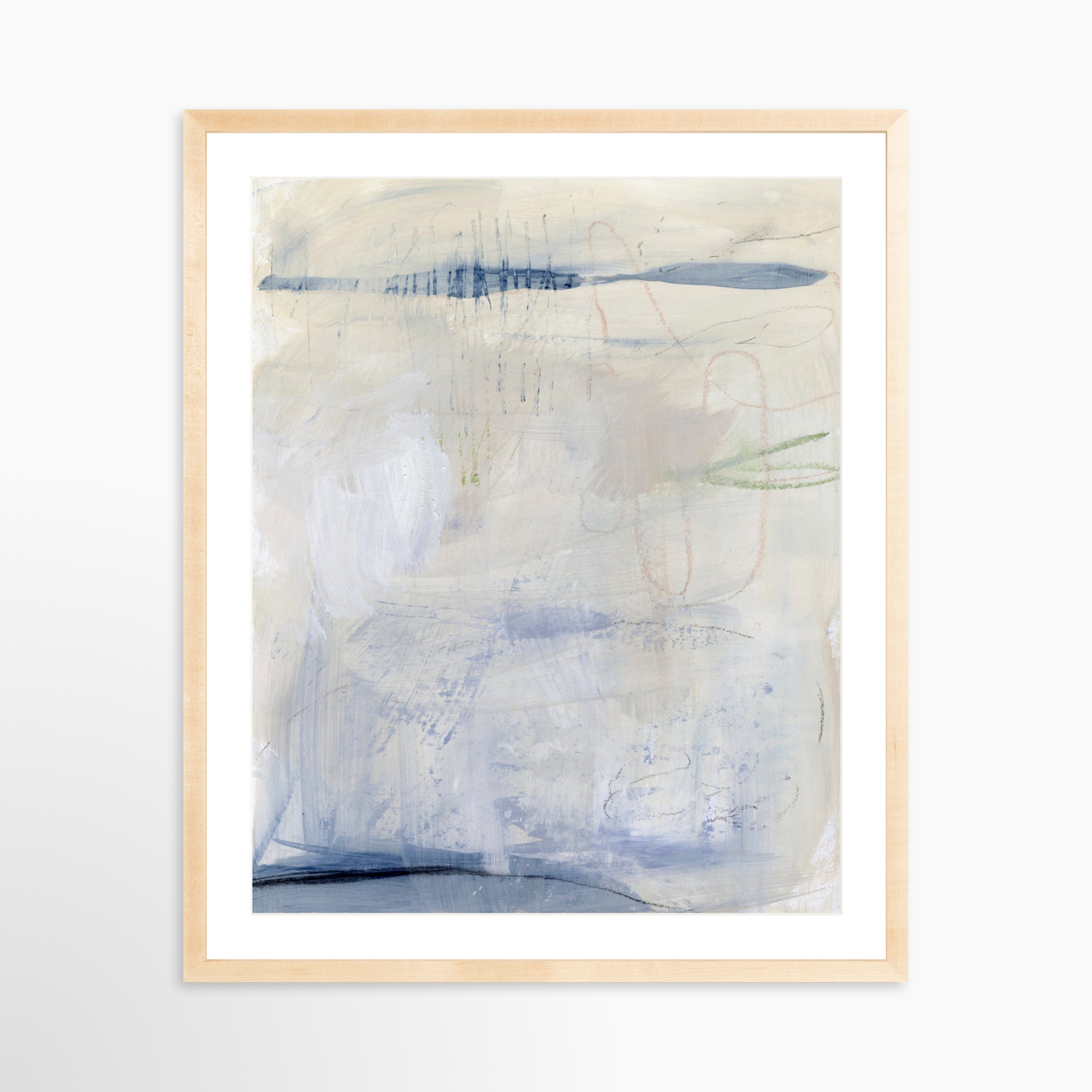 24x30 / Natural Frame + White Mat