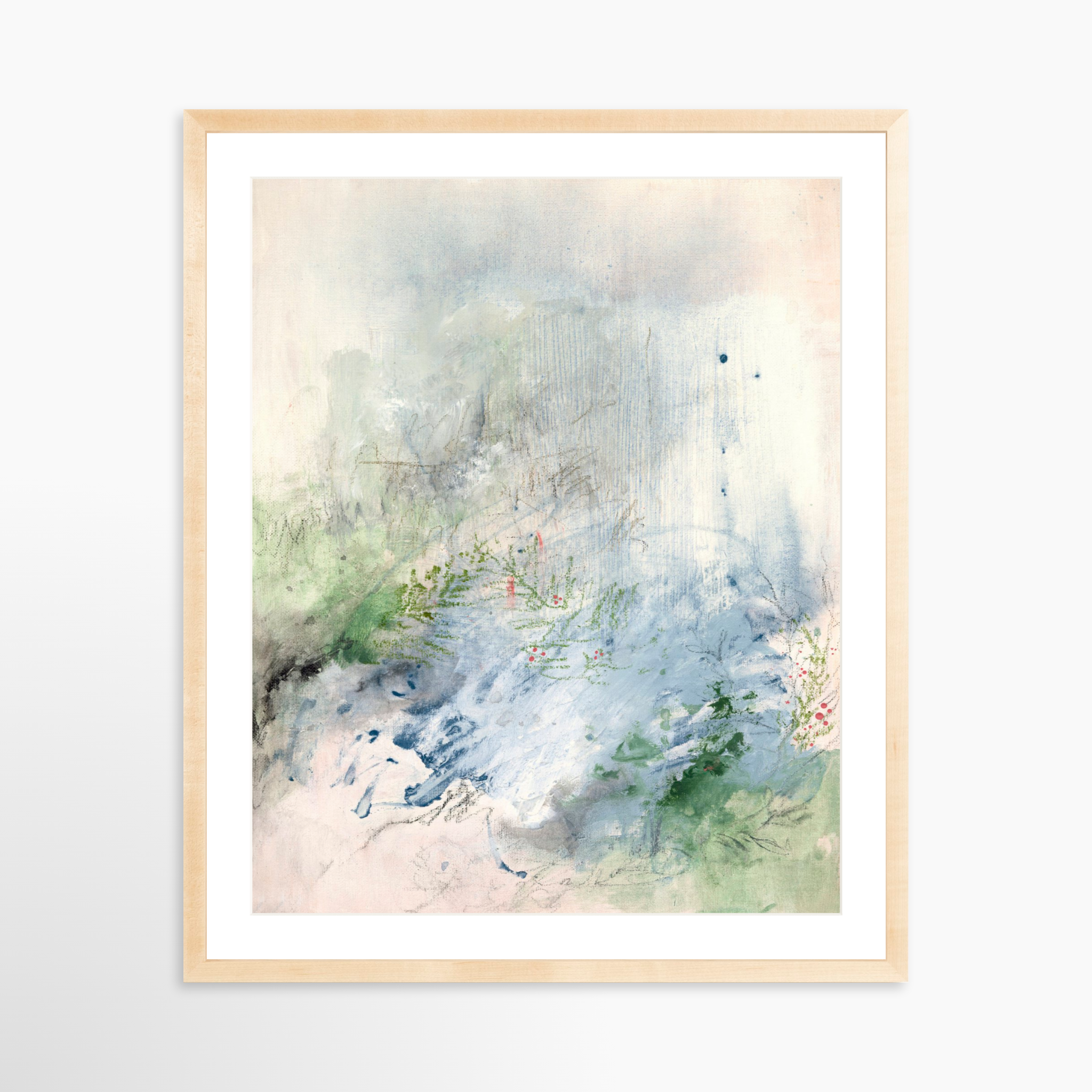 24x30 / Natural Frame + White Mat