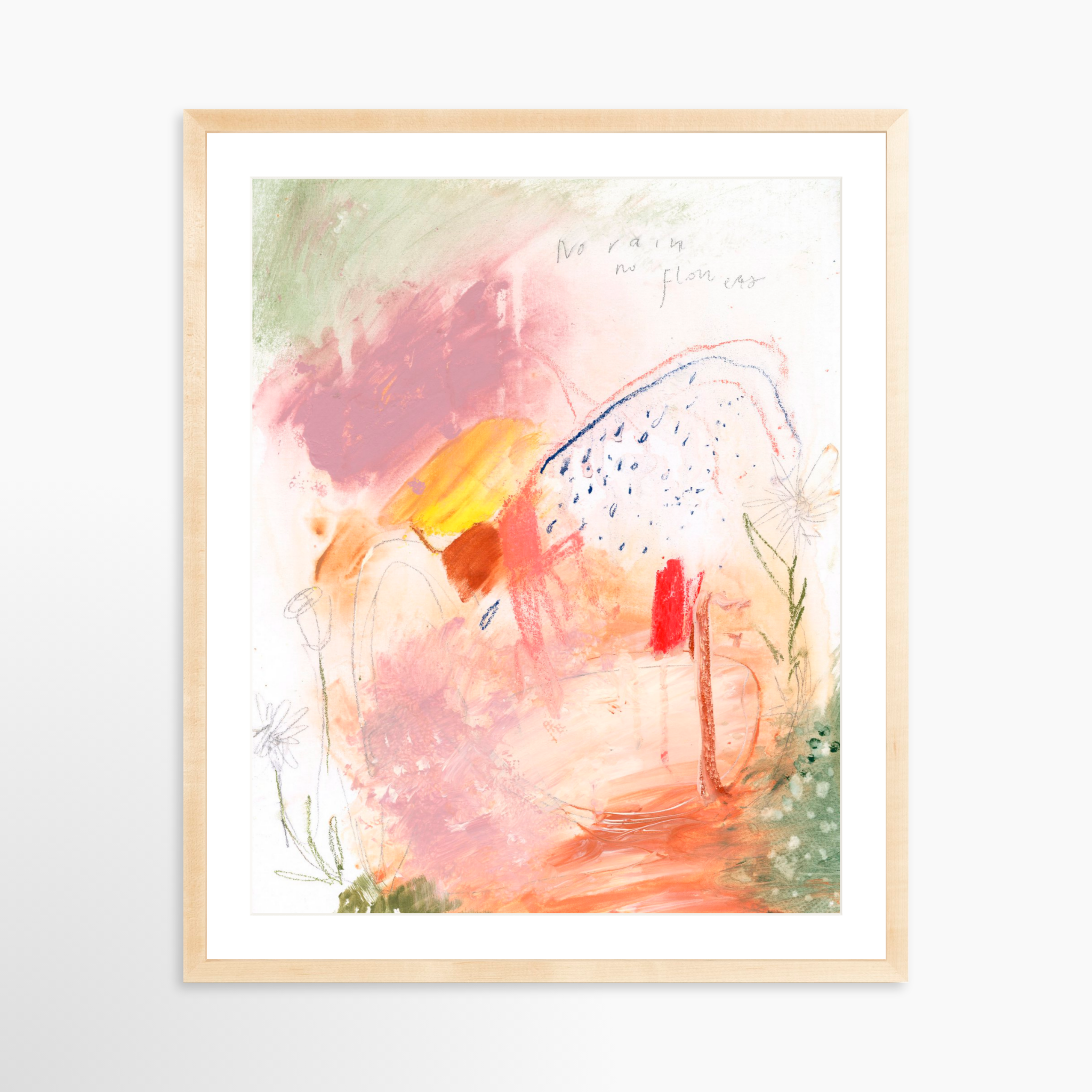 24x30 / Natural Frame + White Mat