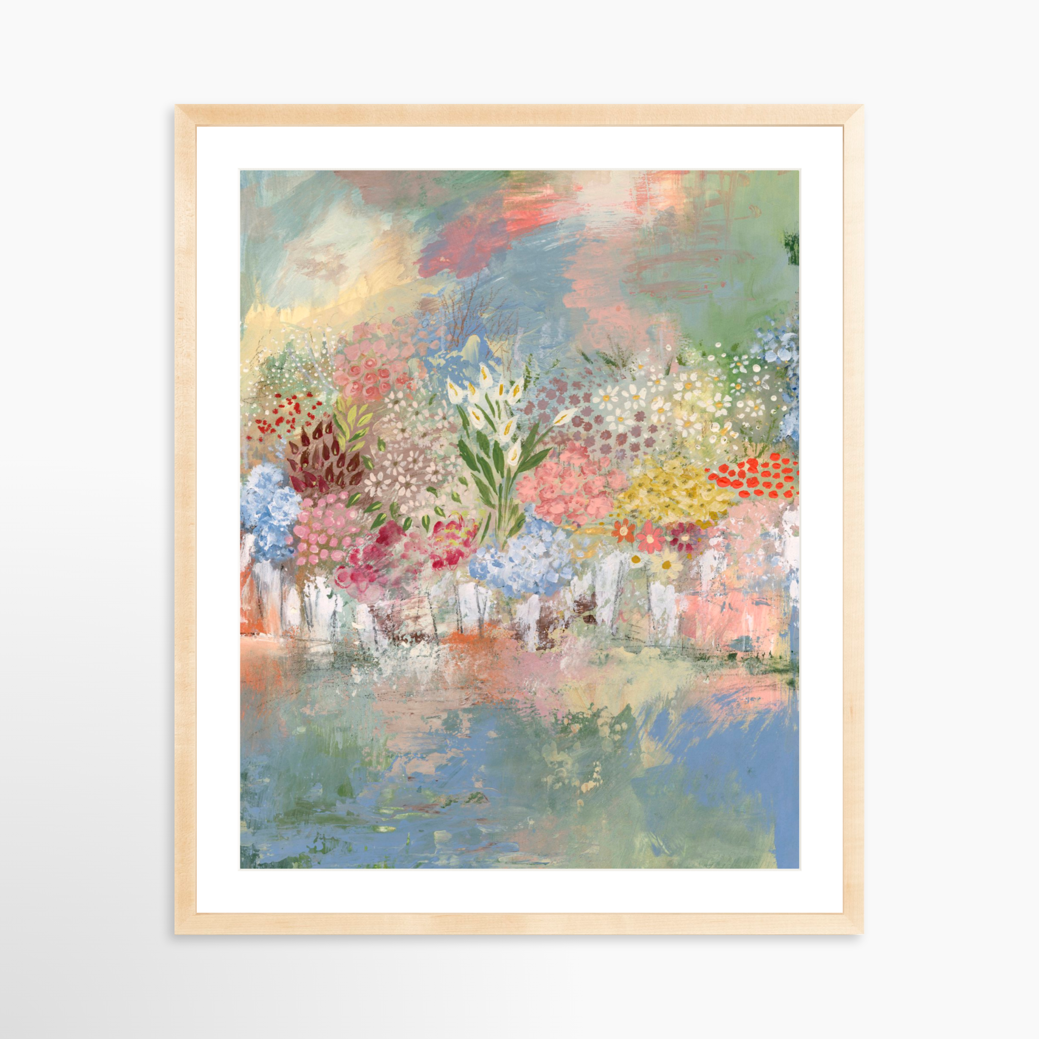 24x30 / Natural Frame + White Mat