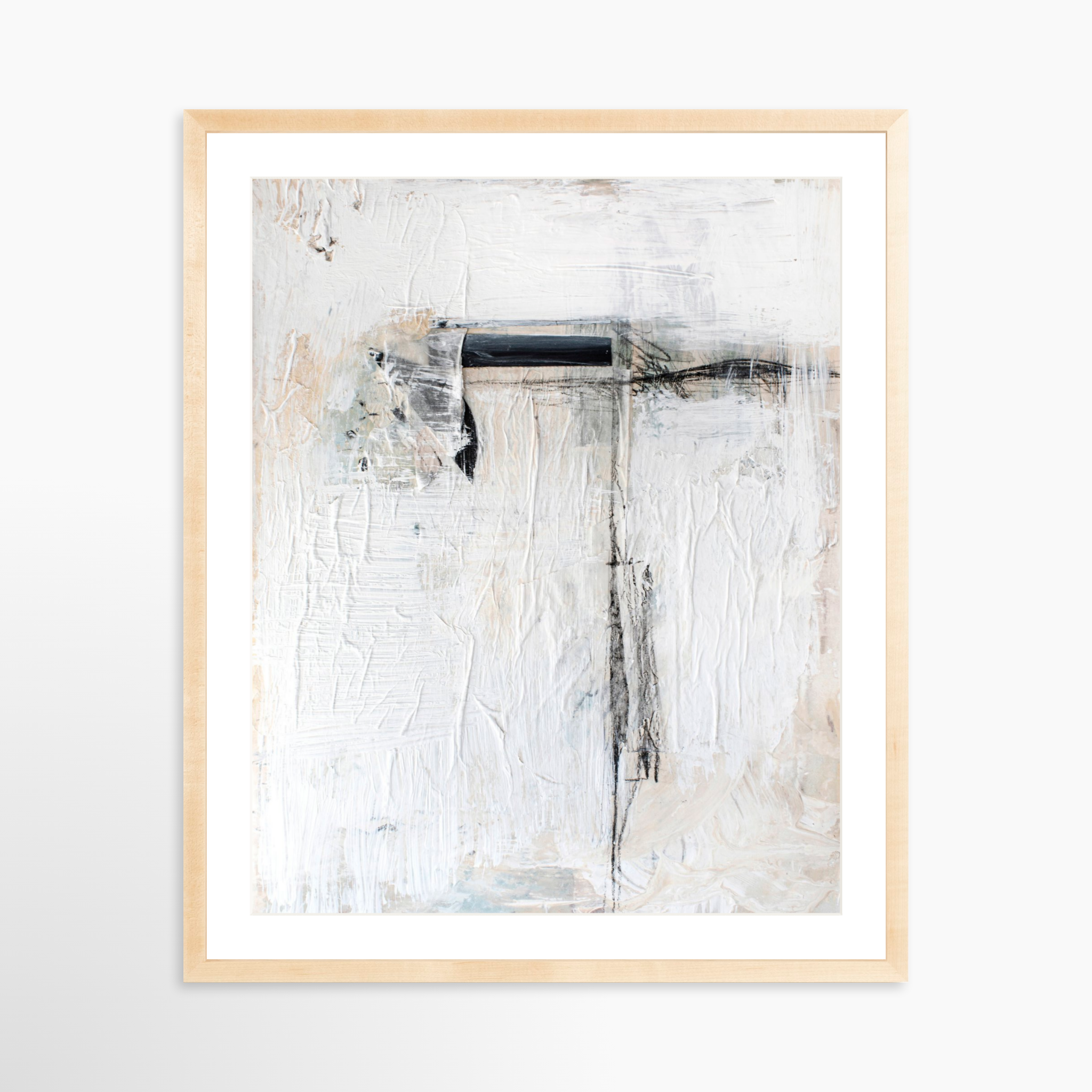 24x30 / Natural Frame + White Mat