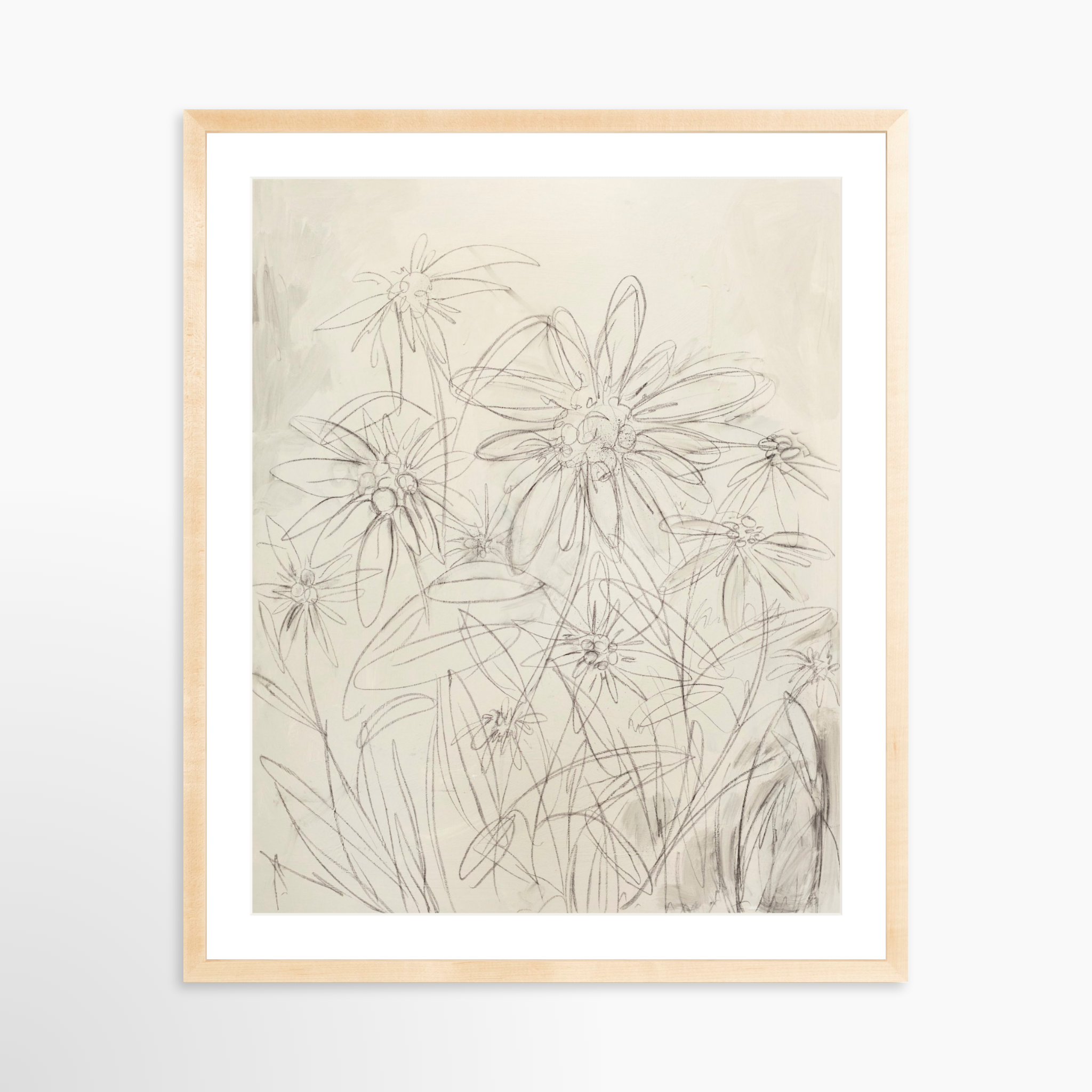 24x30 / Natural Frame + White Mat