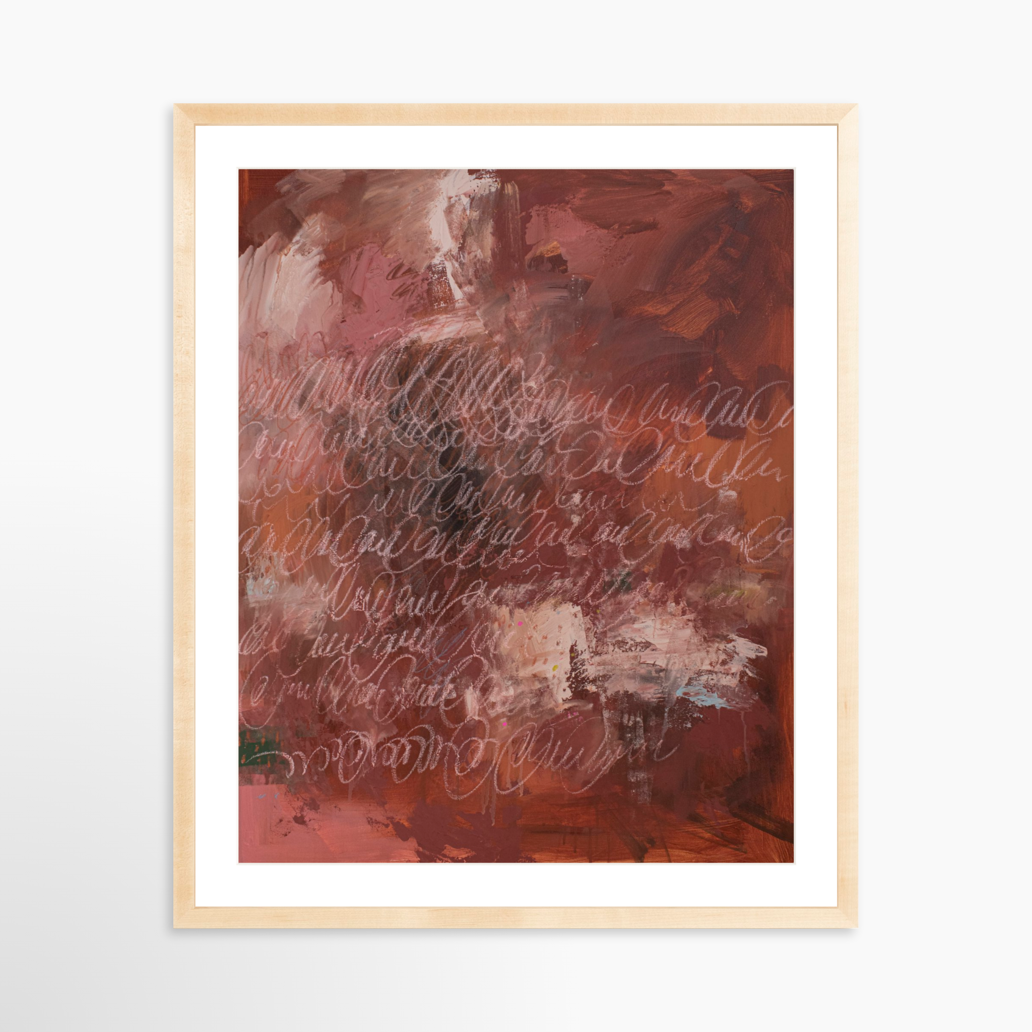 24x30 / Natural Frame + White Mat