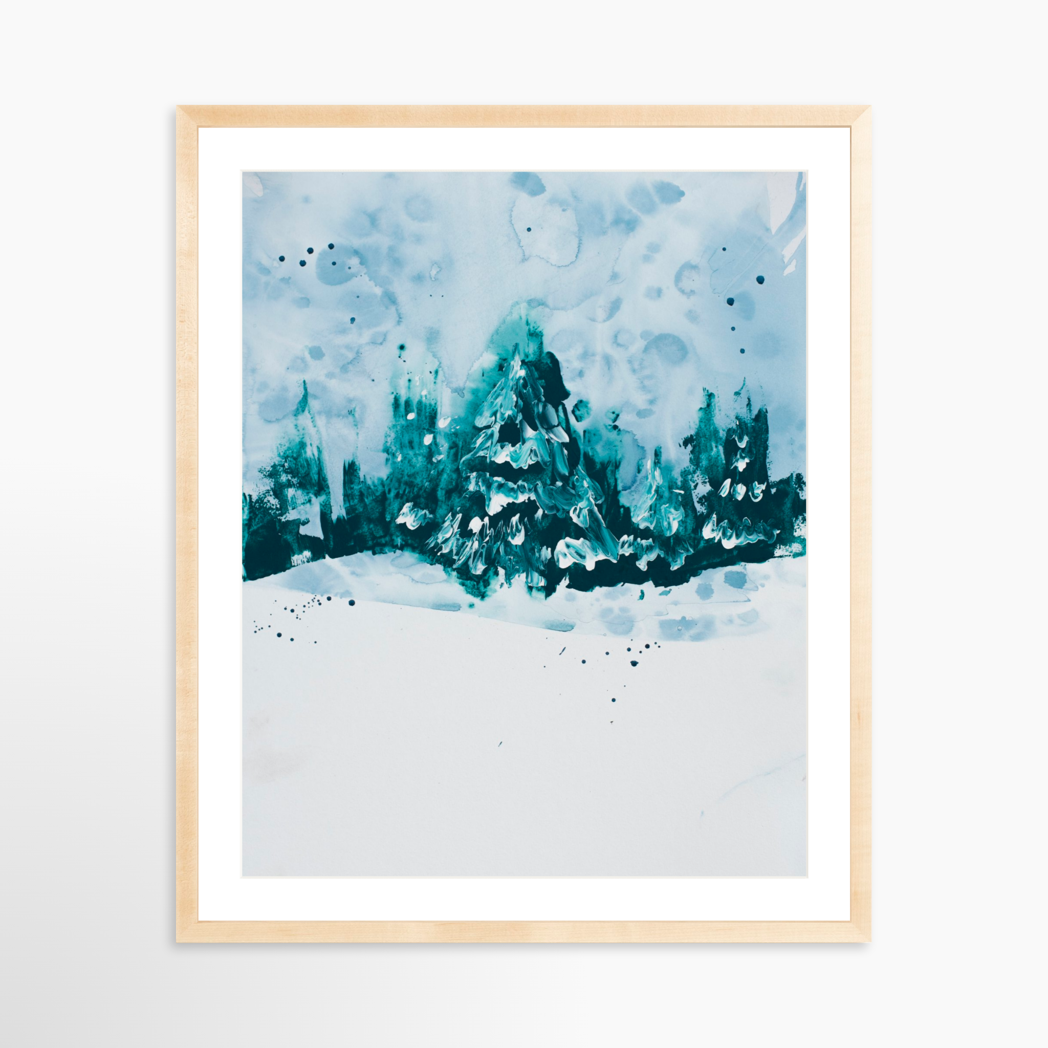 24x30 / Natural Frame + White Mat