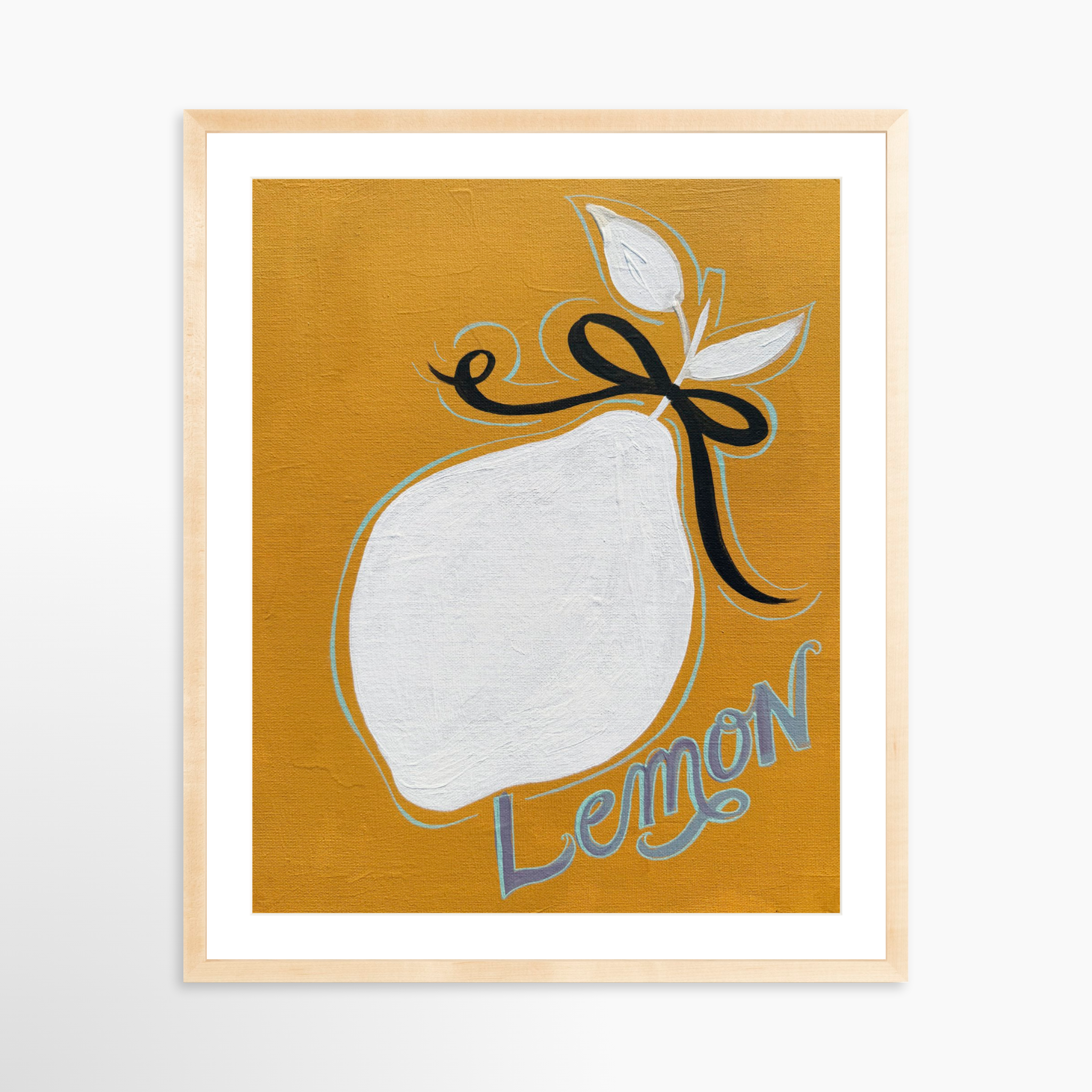 24x30 / Natural Frame + White Mat