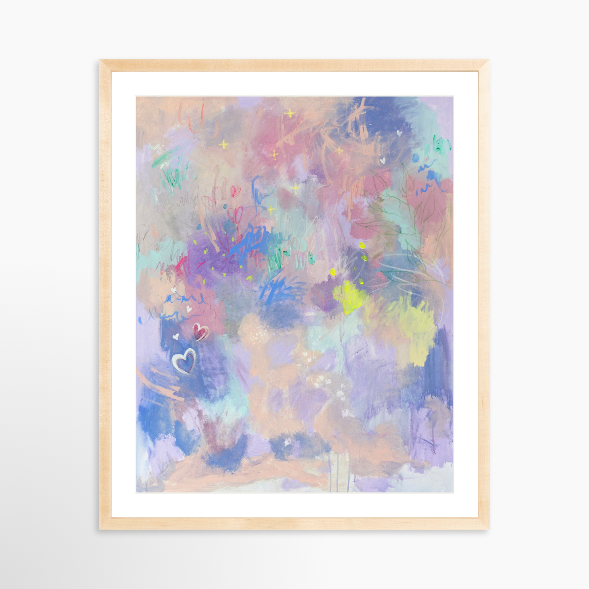 24x30 / Natural Frame + White Mat