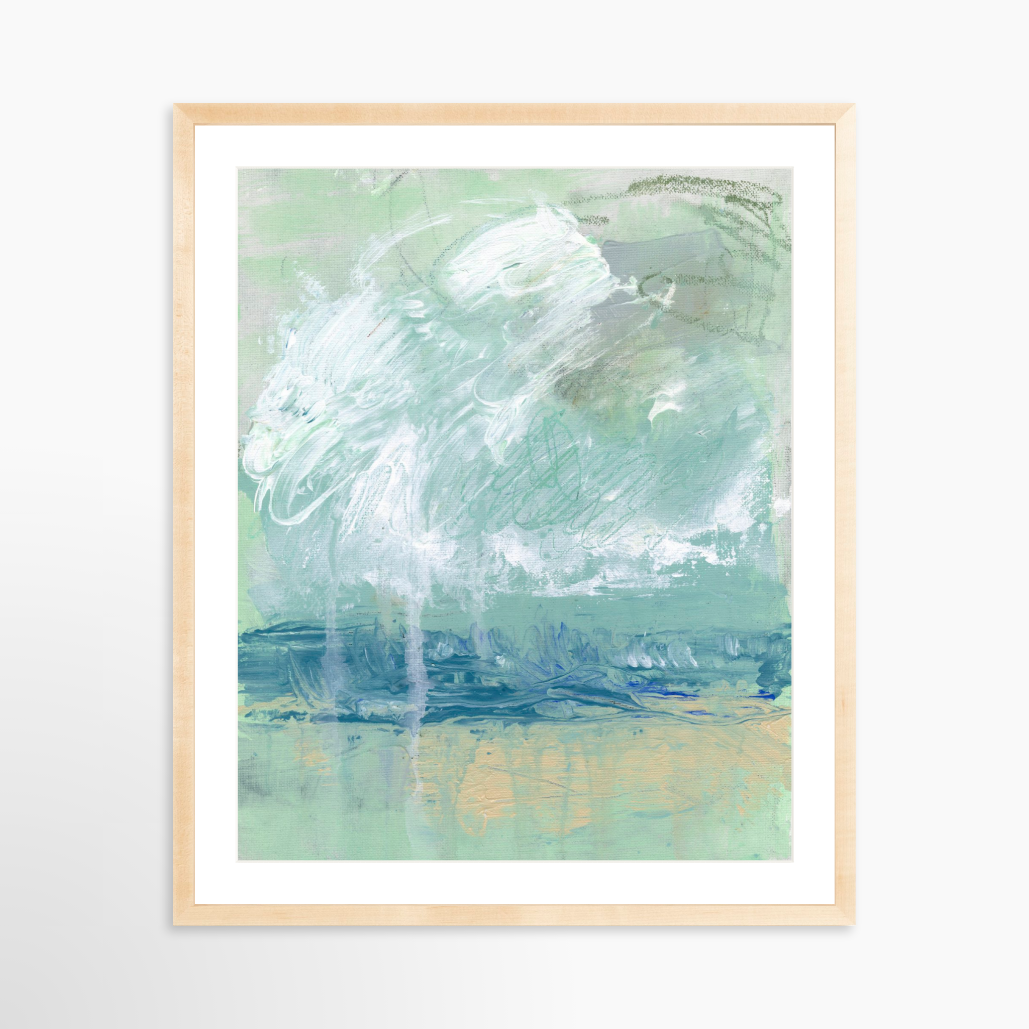 24x30 / Natural Frame + White Mat