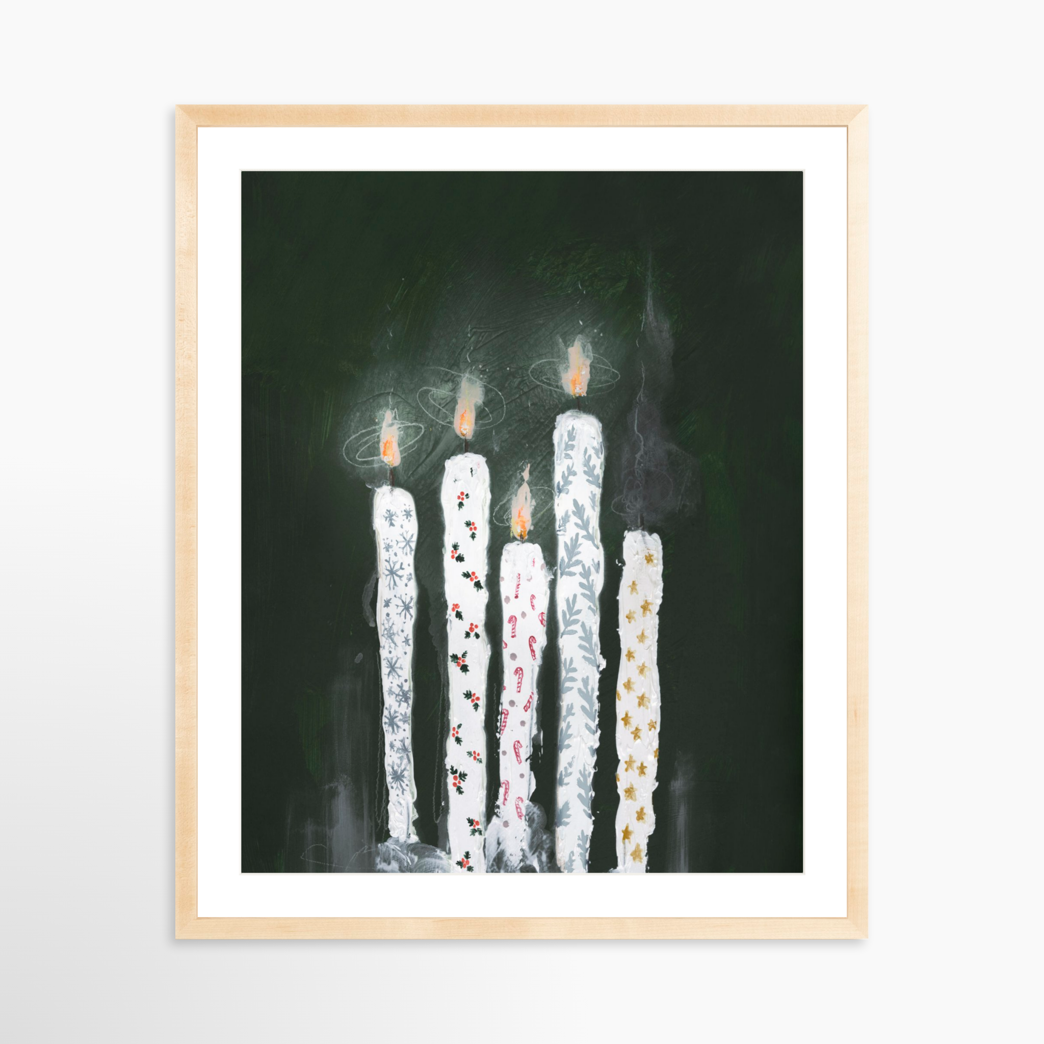 24x30 / Natural Frame + White Mat