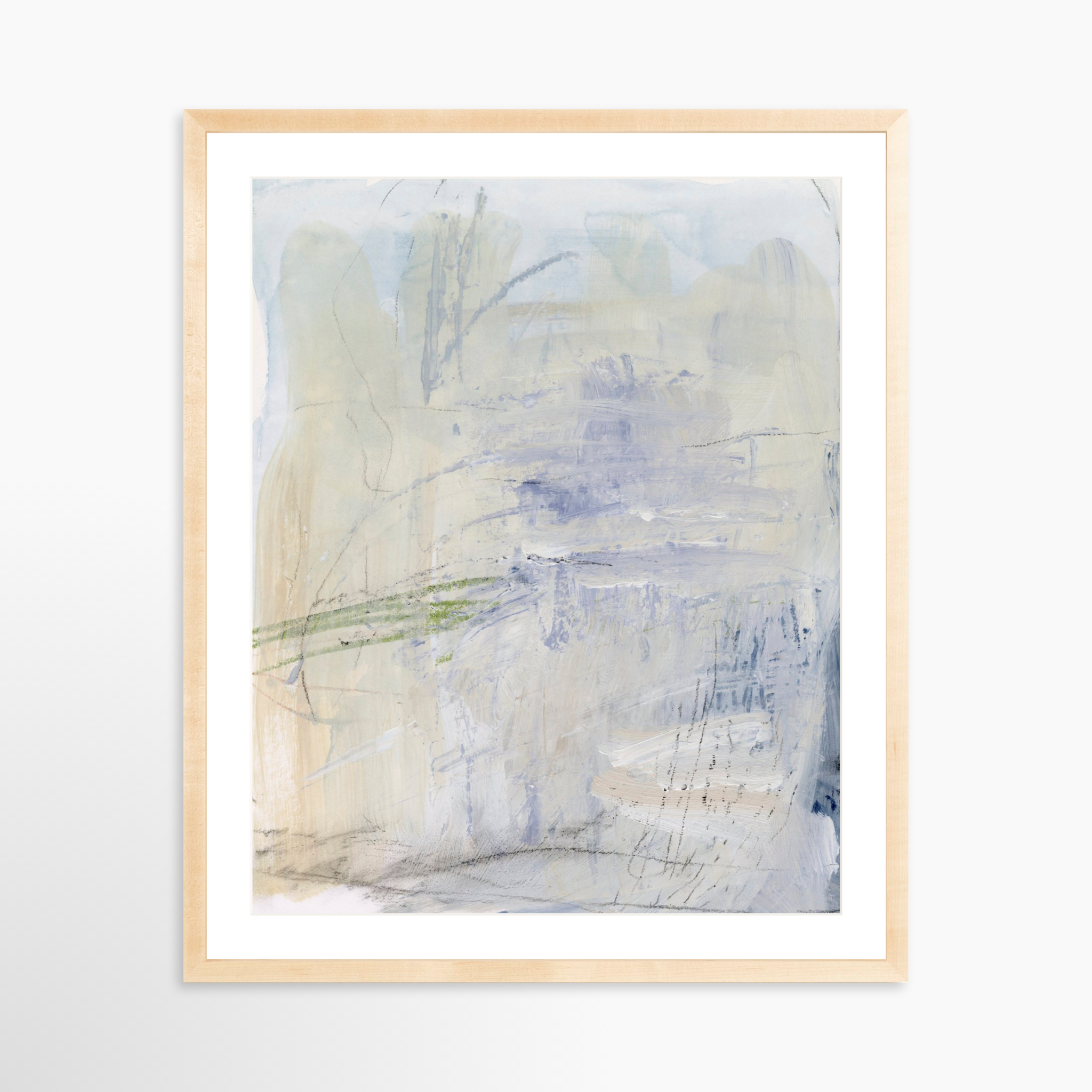 24x30 / Natural Frame + White Mat