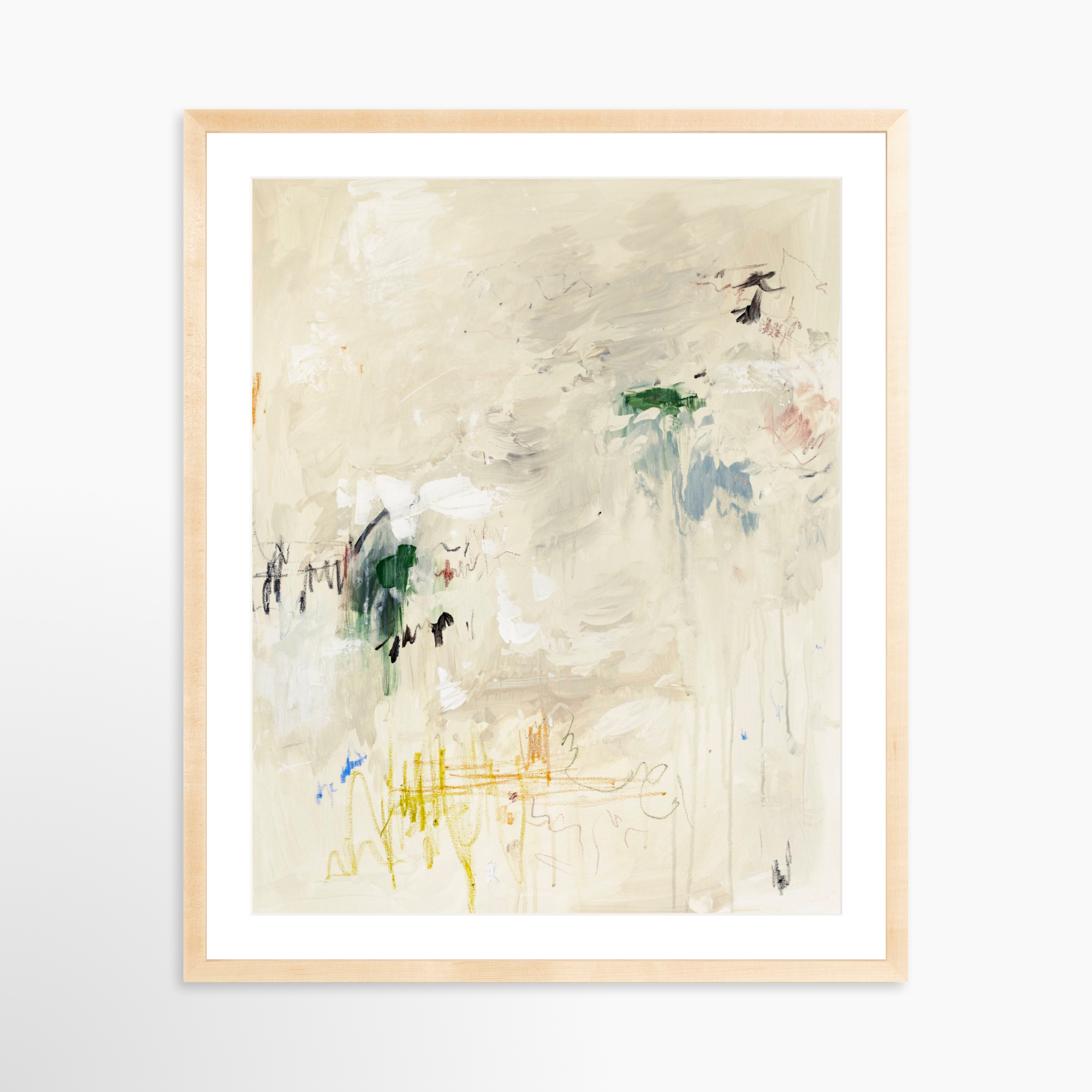 24x30 / Natural Frame + White Mat