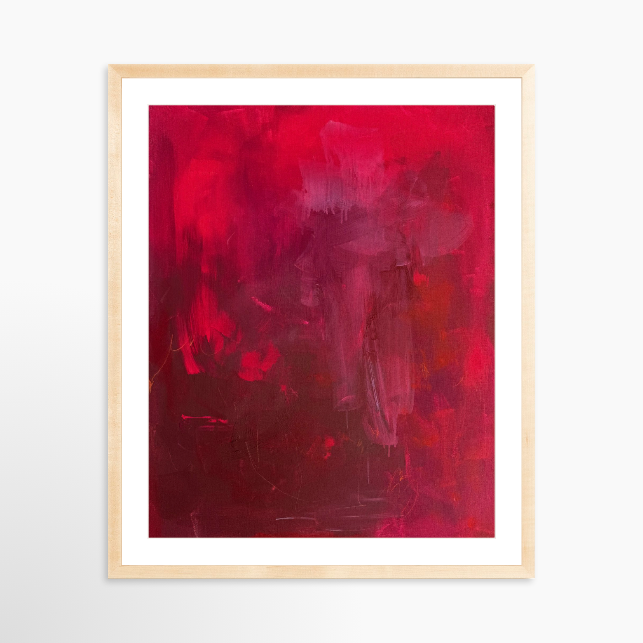 24x30 / Natural Frame + White Mat