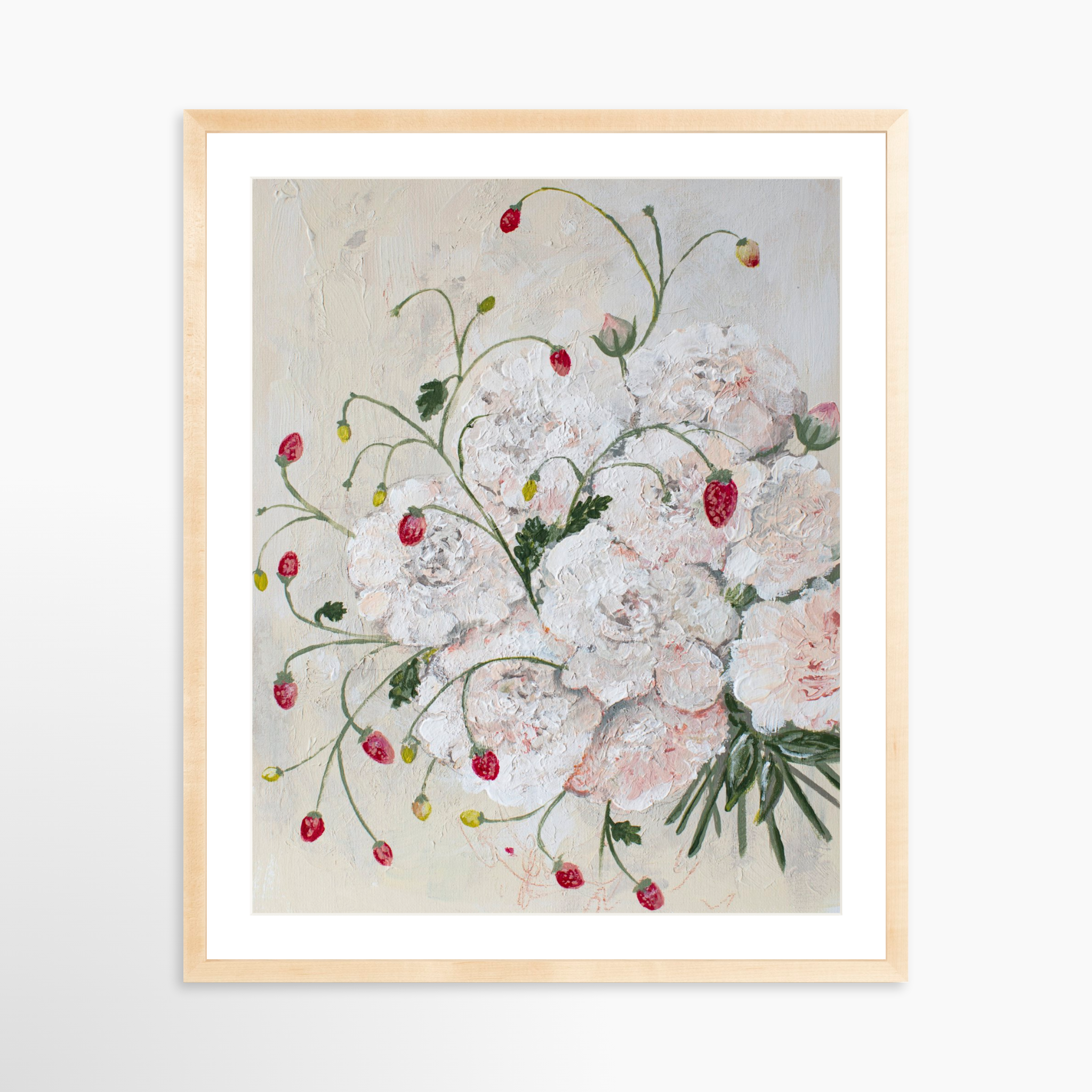 24x30 / Natural Frame + White Mat