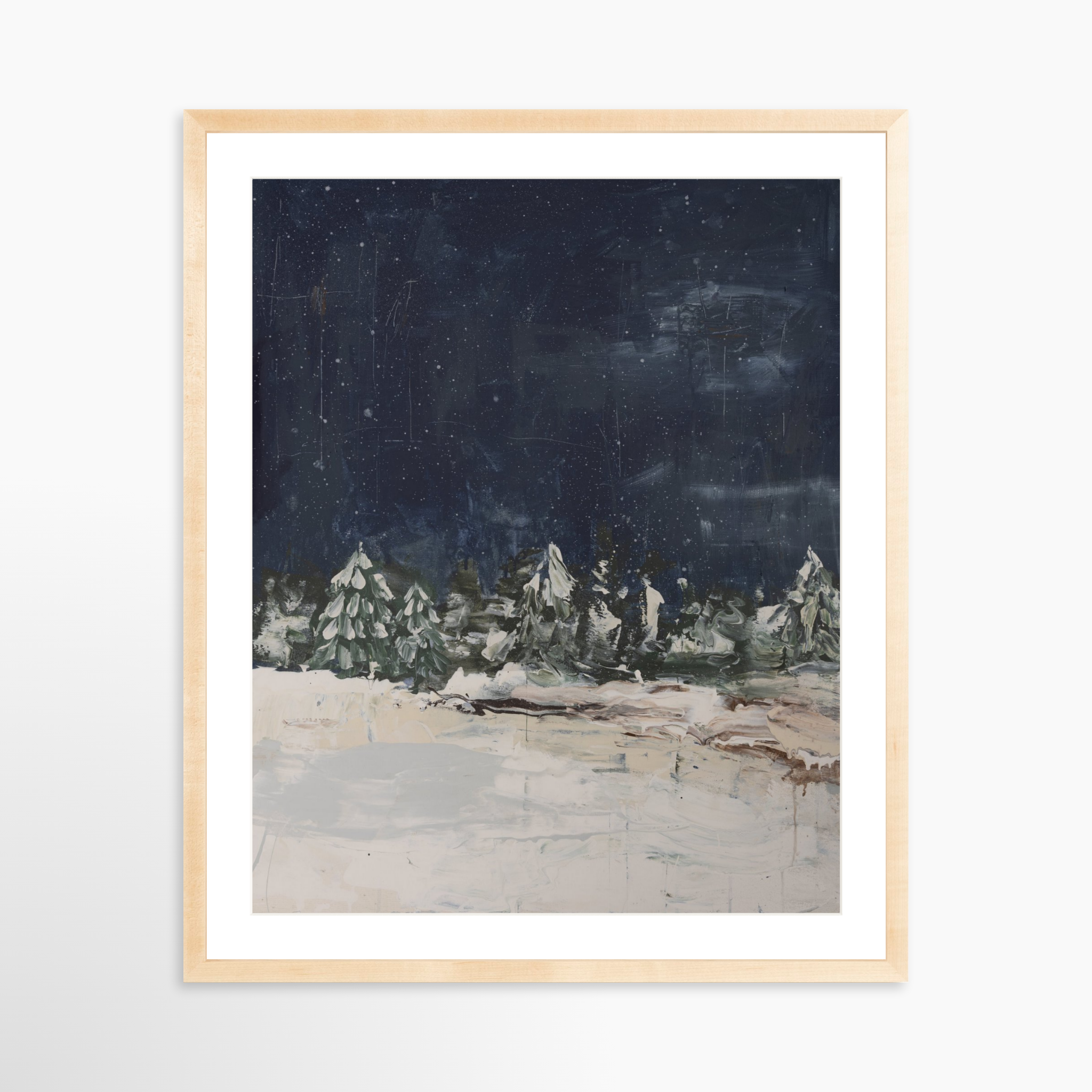 24x30 / Natural Frame + White Mat