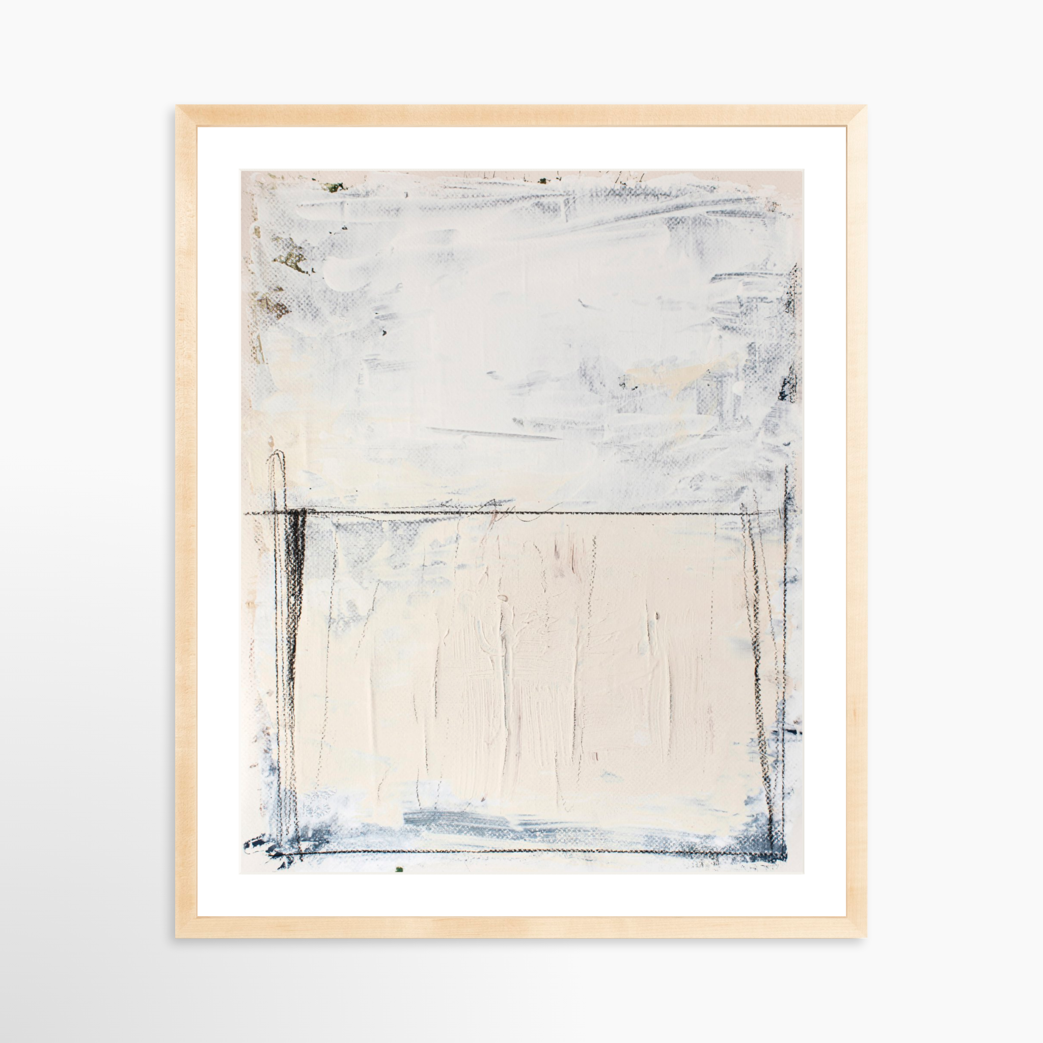 24x30 / Natural Frame + White Mat