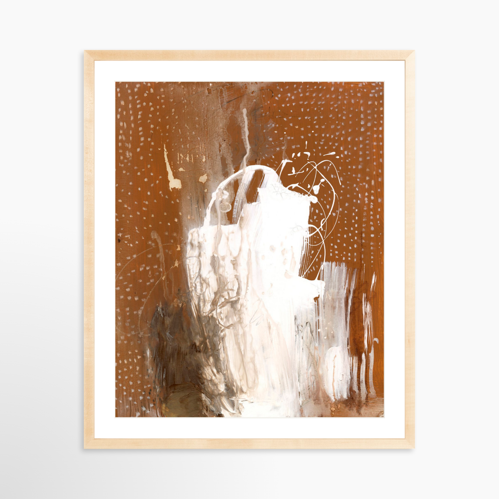 24x30 / Natural Frame + White Mat