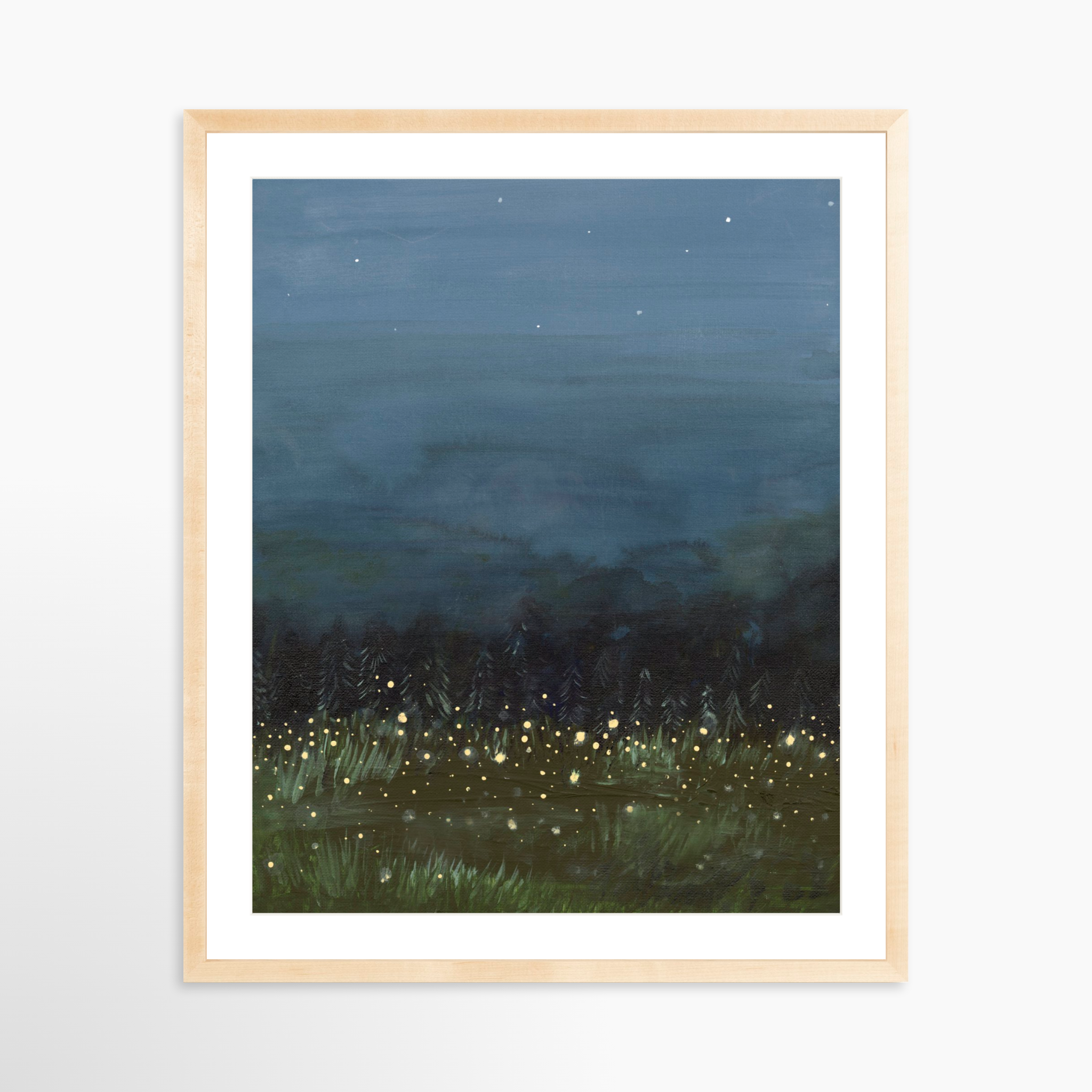 24x30 / Natural Frame + White Mat