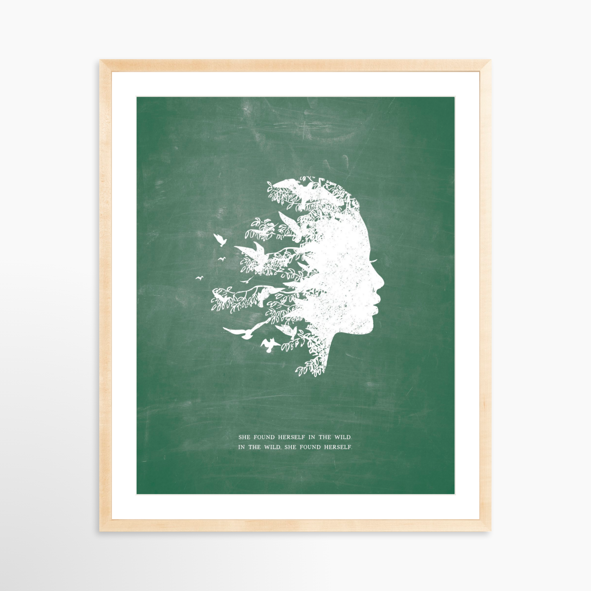 24x30 / Natural Frame + White Mat