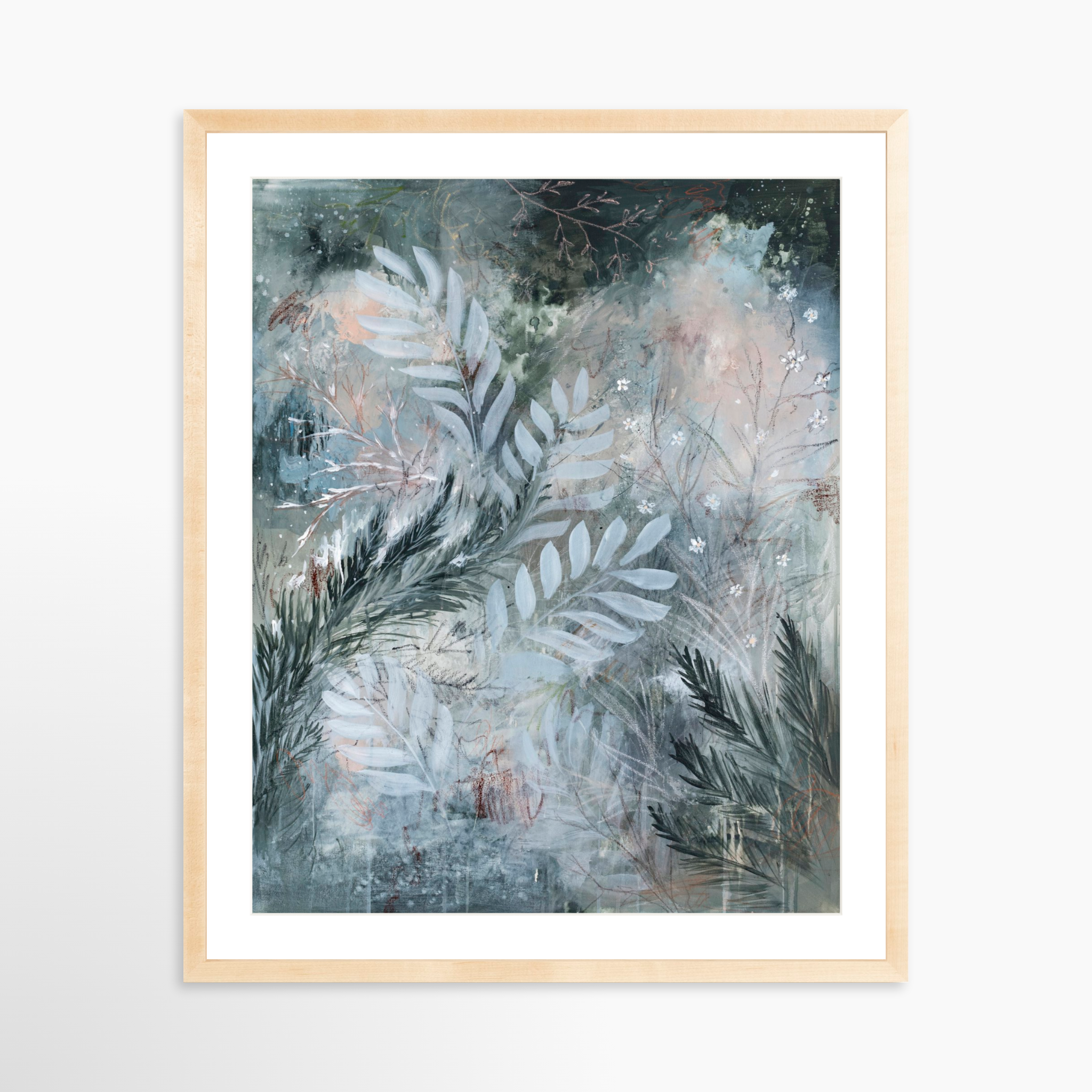 24x30 / Natural Frame + White Mat