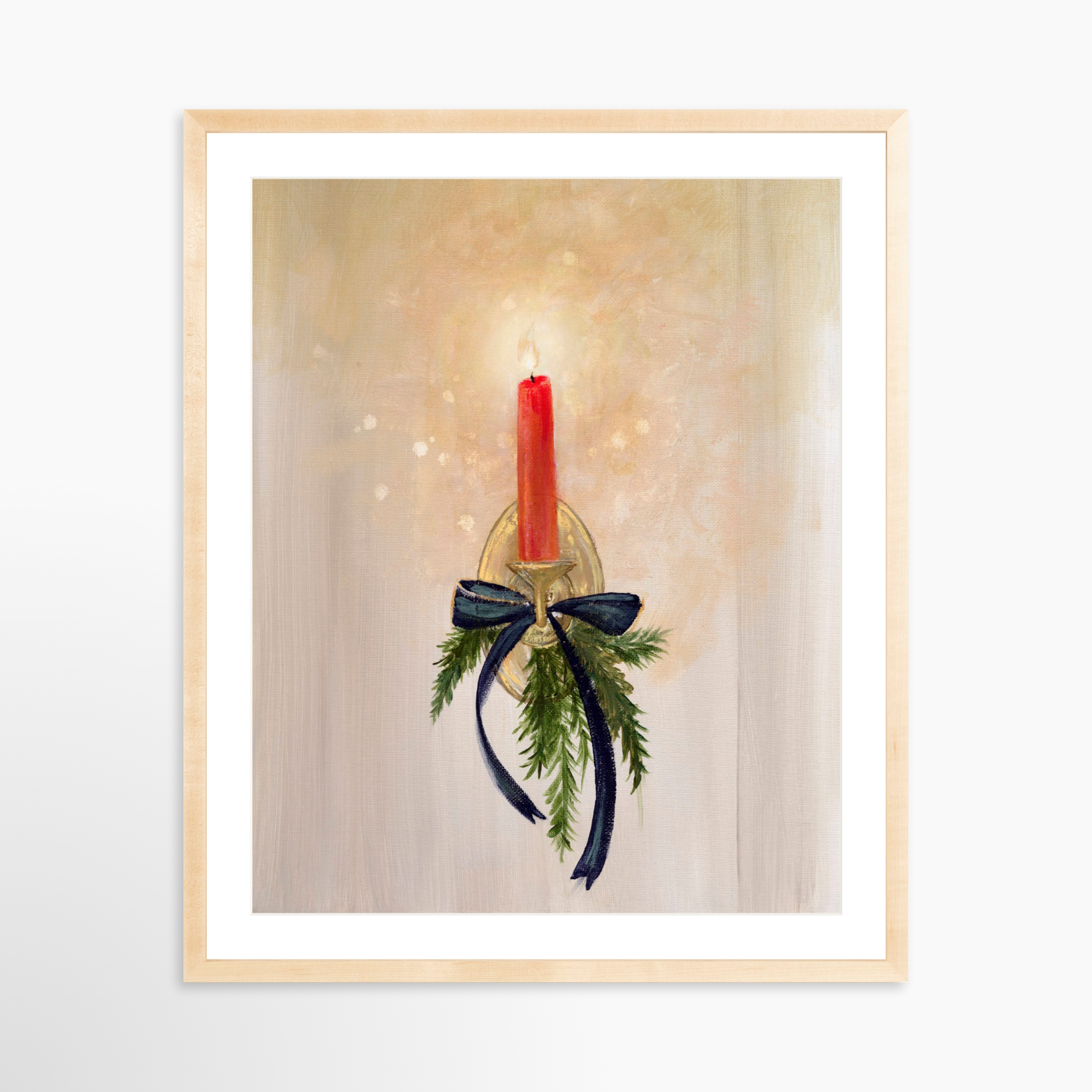 24x30 / Natural Frame + White Mat