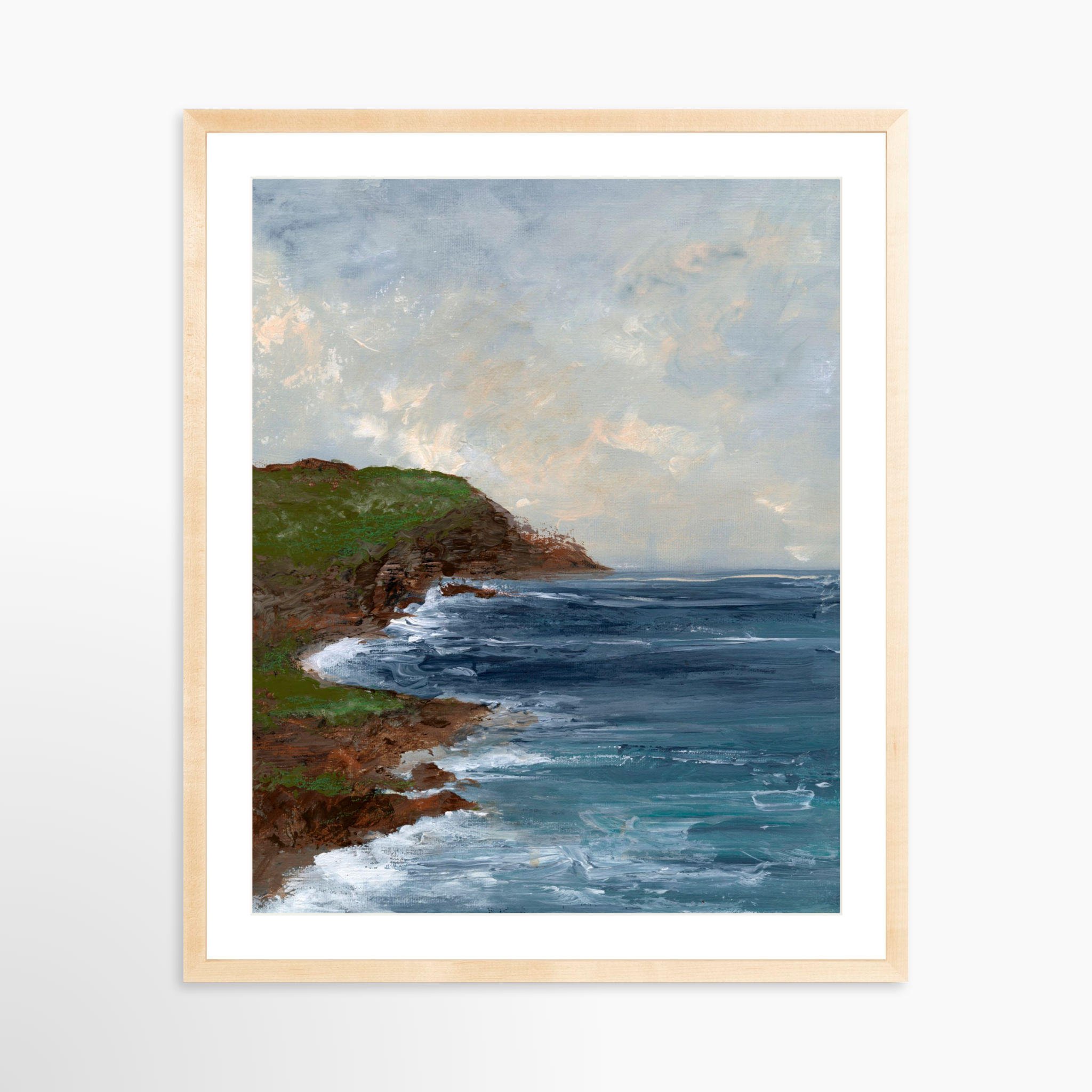 24x30 / Natural Frame + White Mat