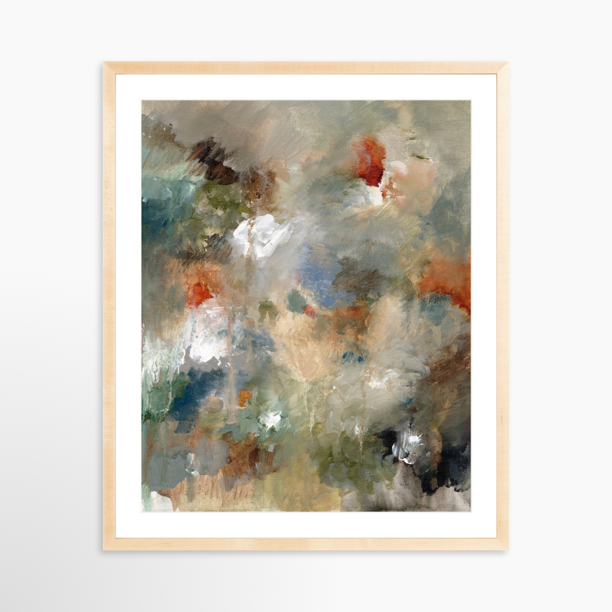 24x30 / Natural Frame + White Mat