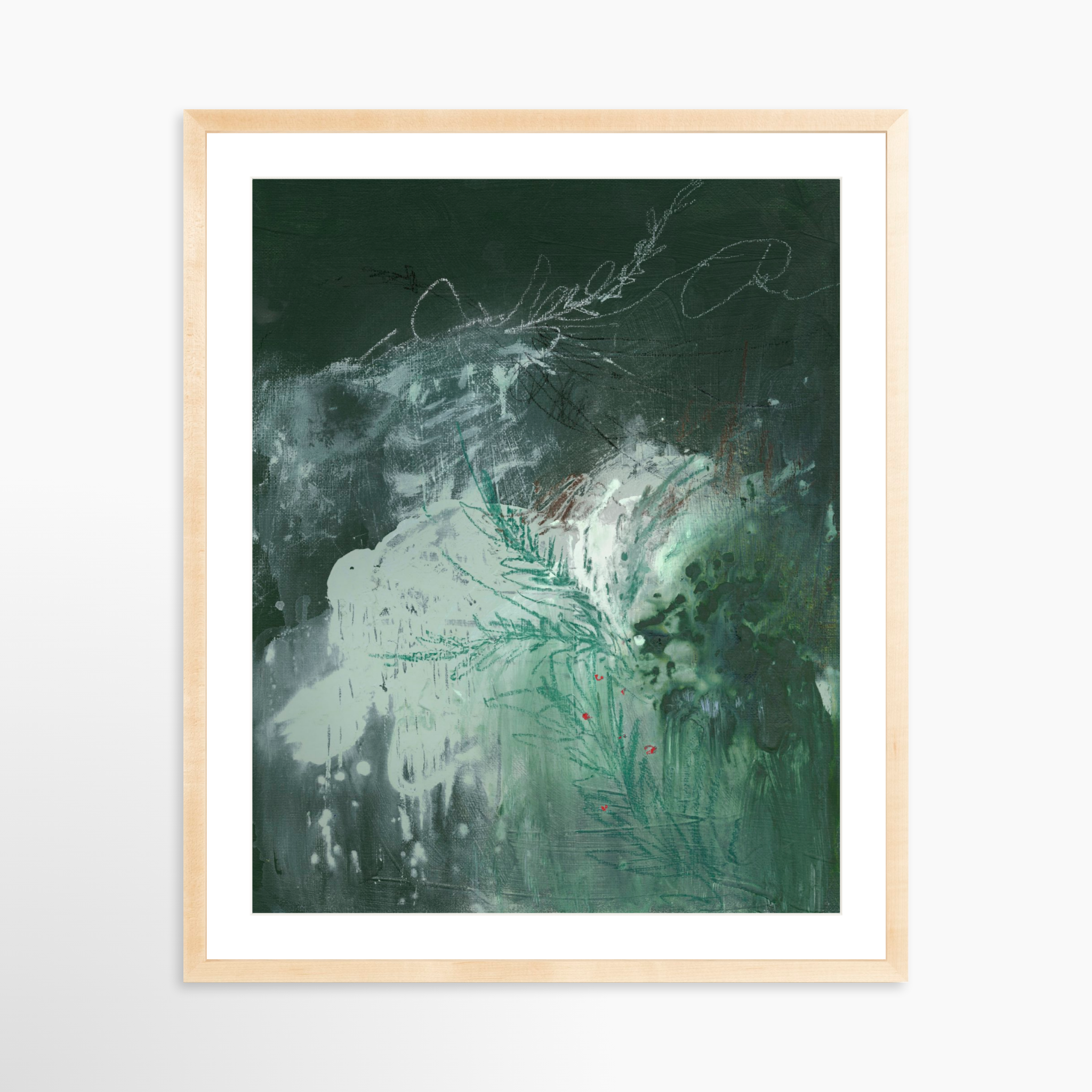 24x30 / Natural Frame + White Mat