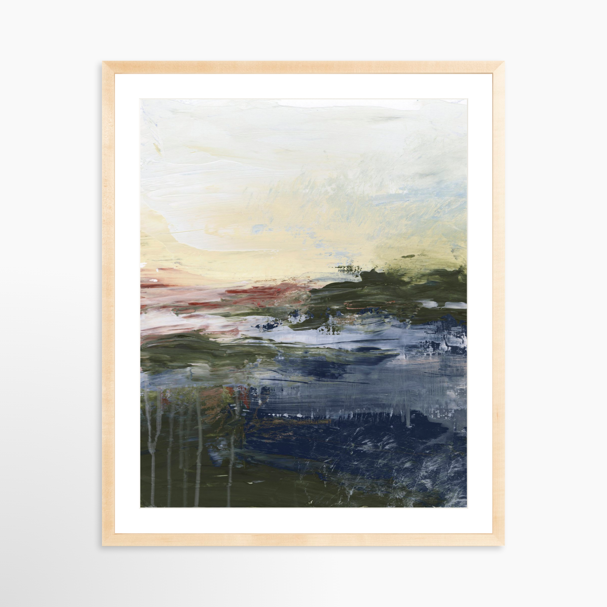 24x30 / Natural Frame + White Mat