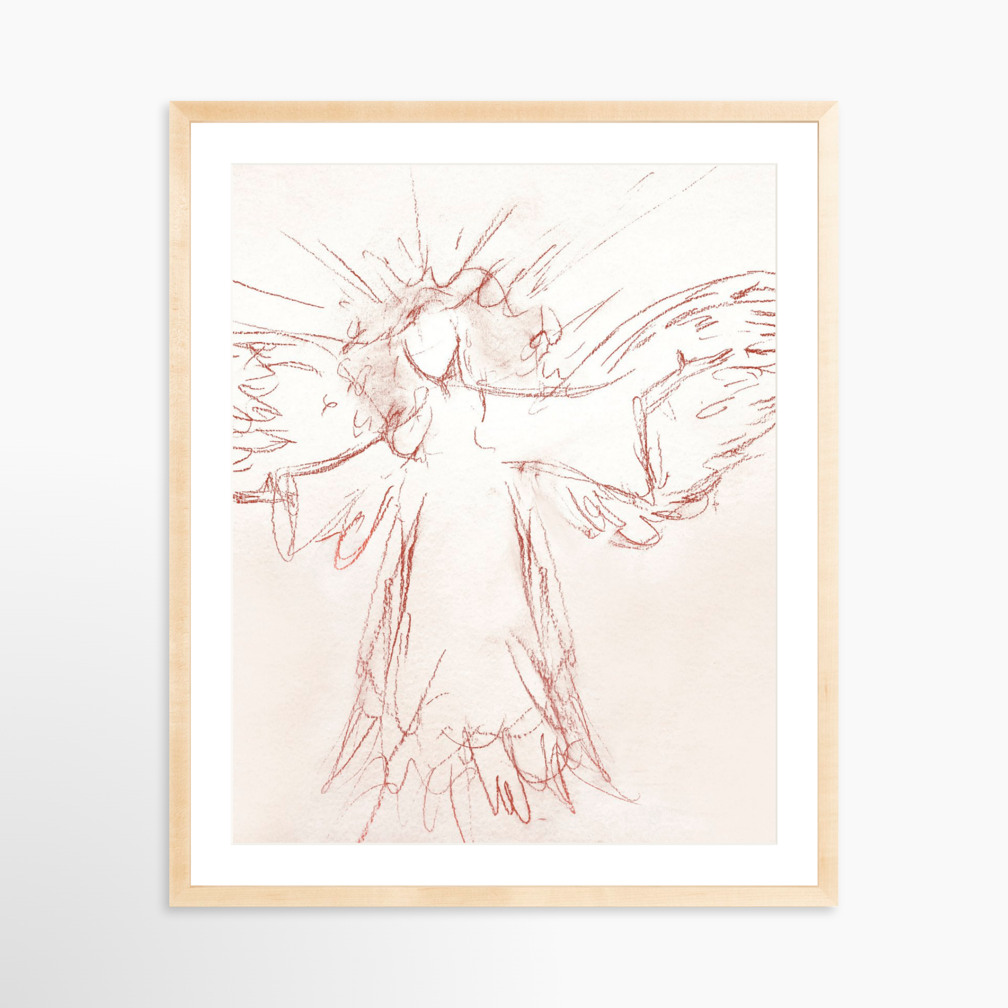 24x30 / Natural Frame + White Mat