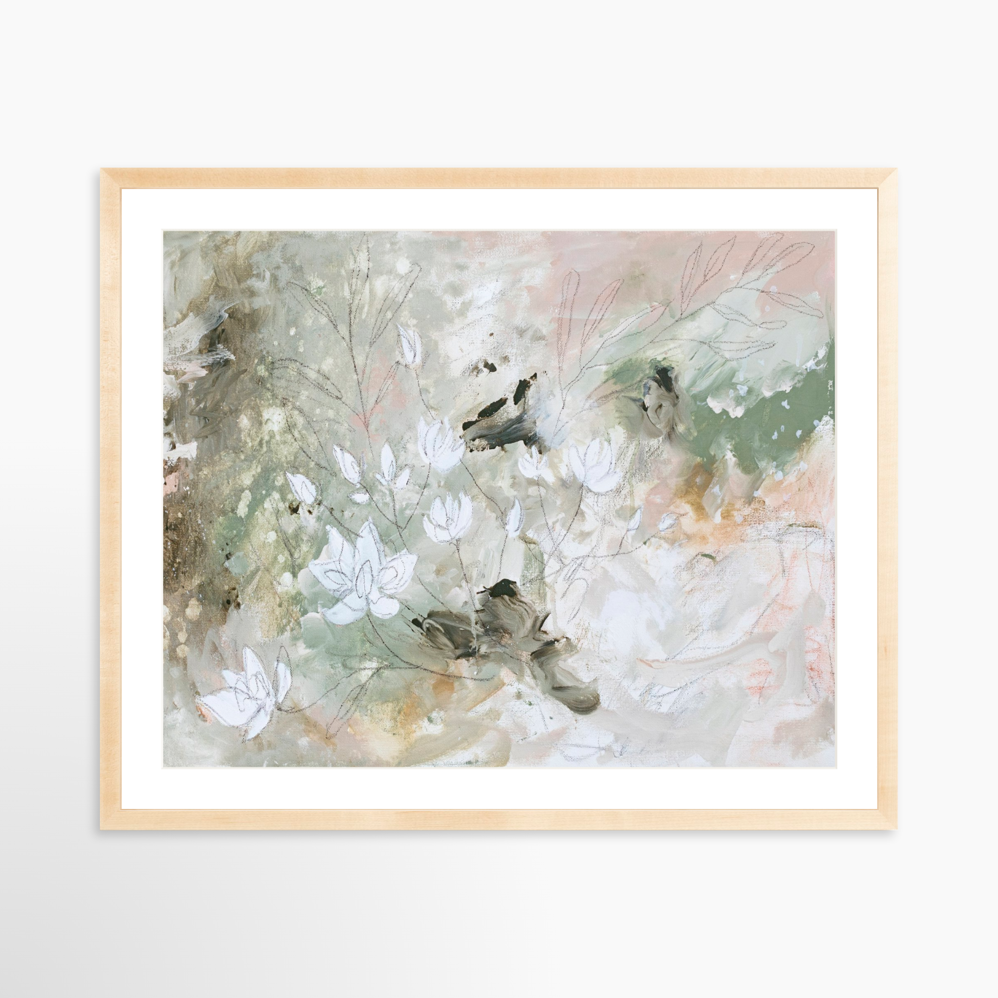 30x24 / Natural Frame + White Mat