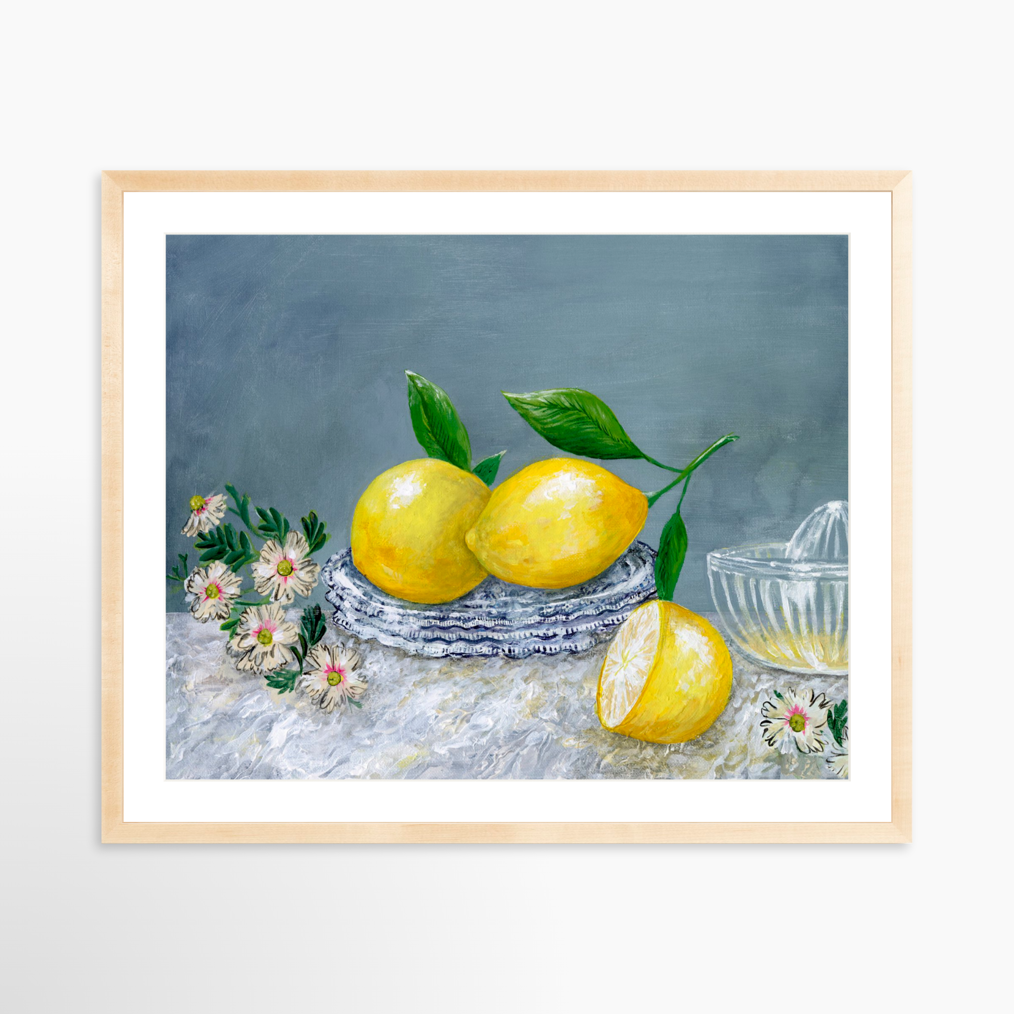 30x24 / Natural Frame + White Mat