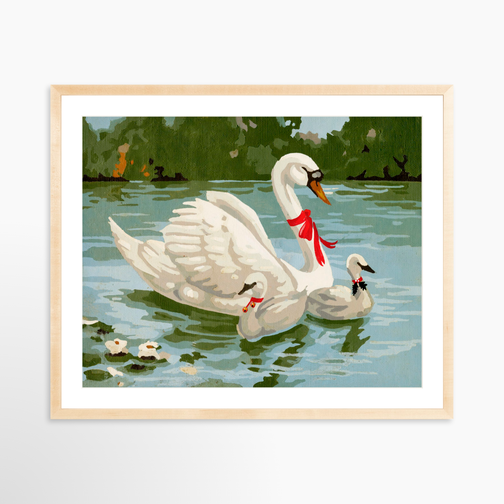 30x24 / Natural Frame + White Mat