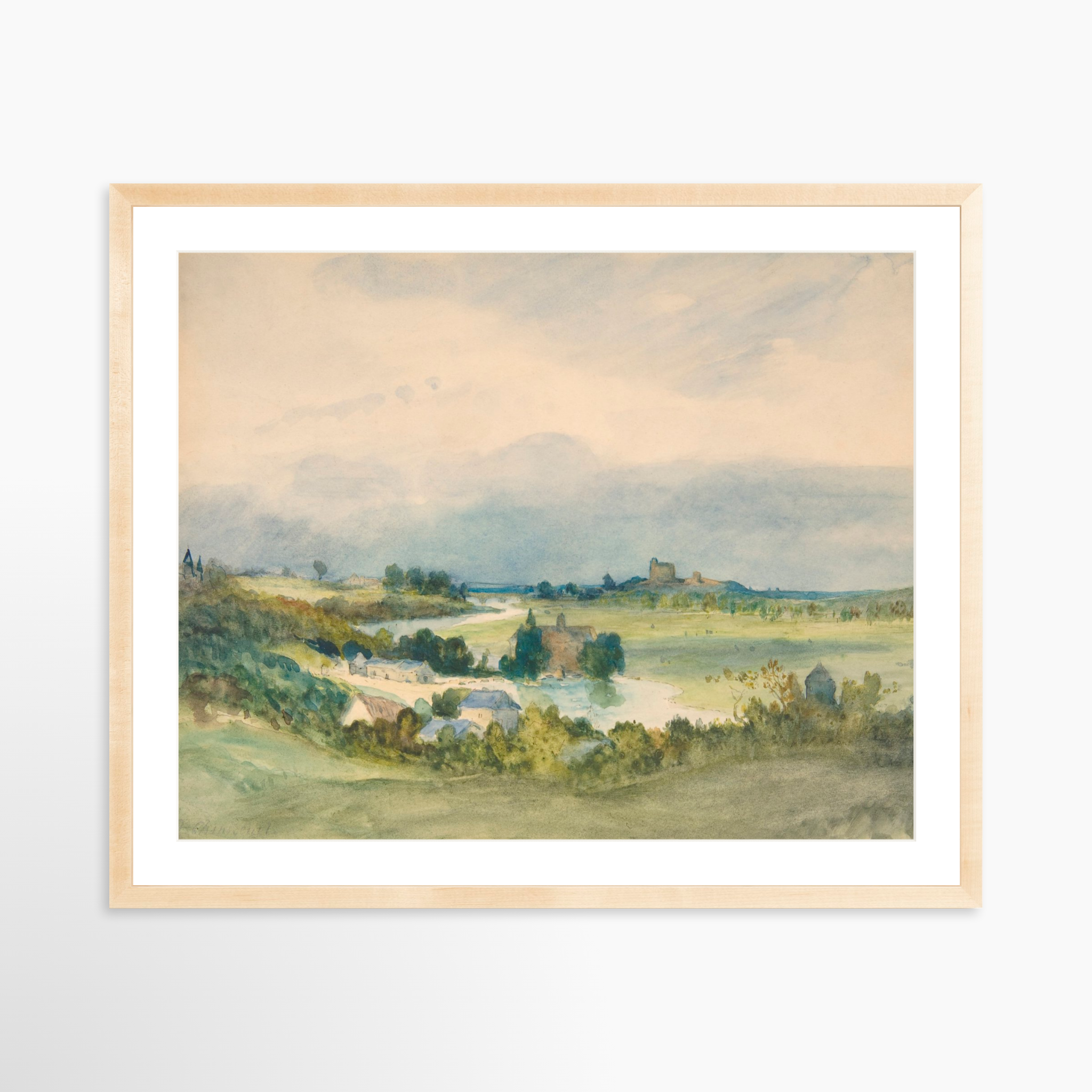 30x24 / Natural Frame + White Mat