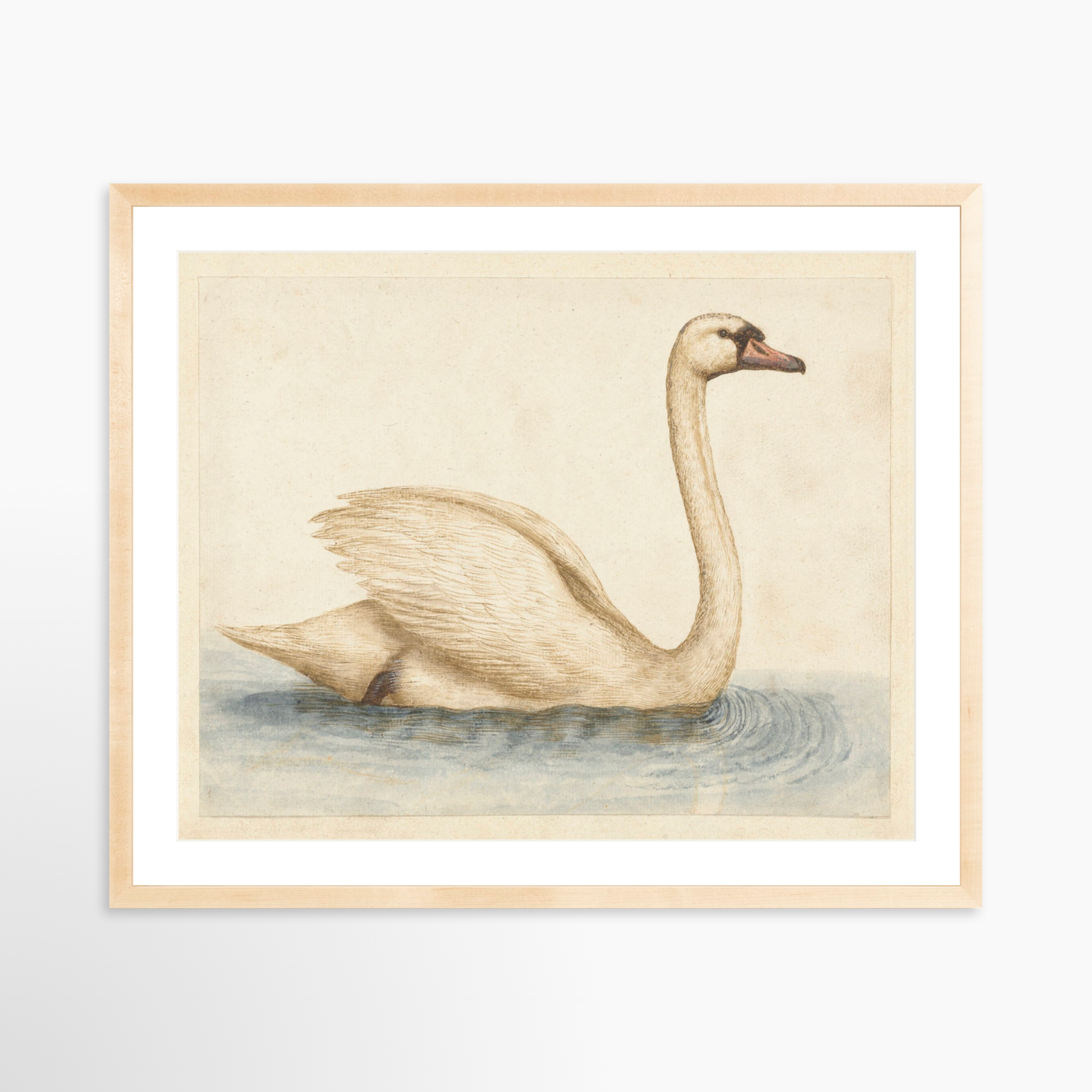 30x24 / Natural Frame + White Mat