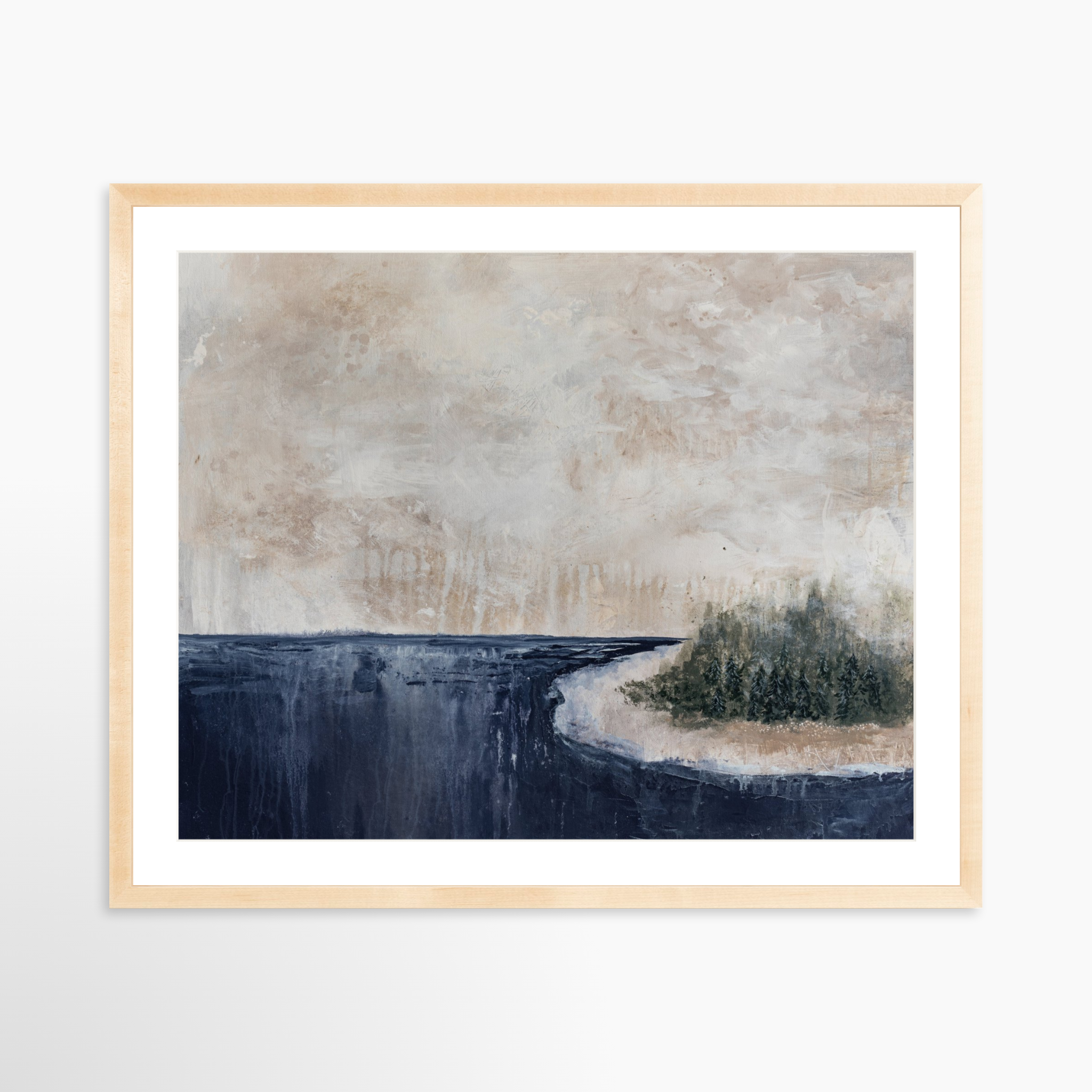 30x24 / Natural Frame + White Mat