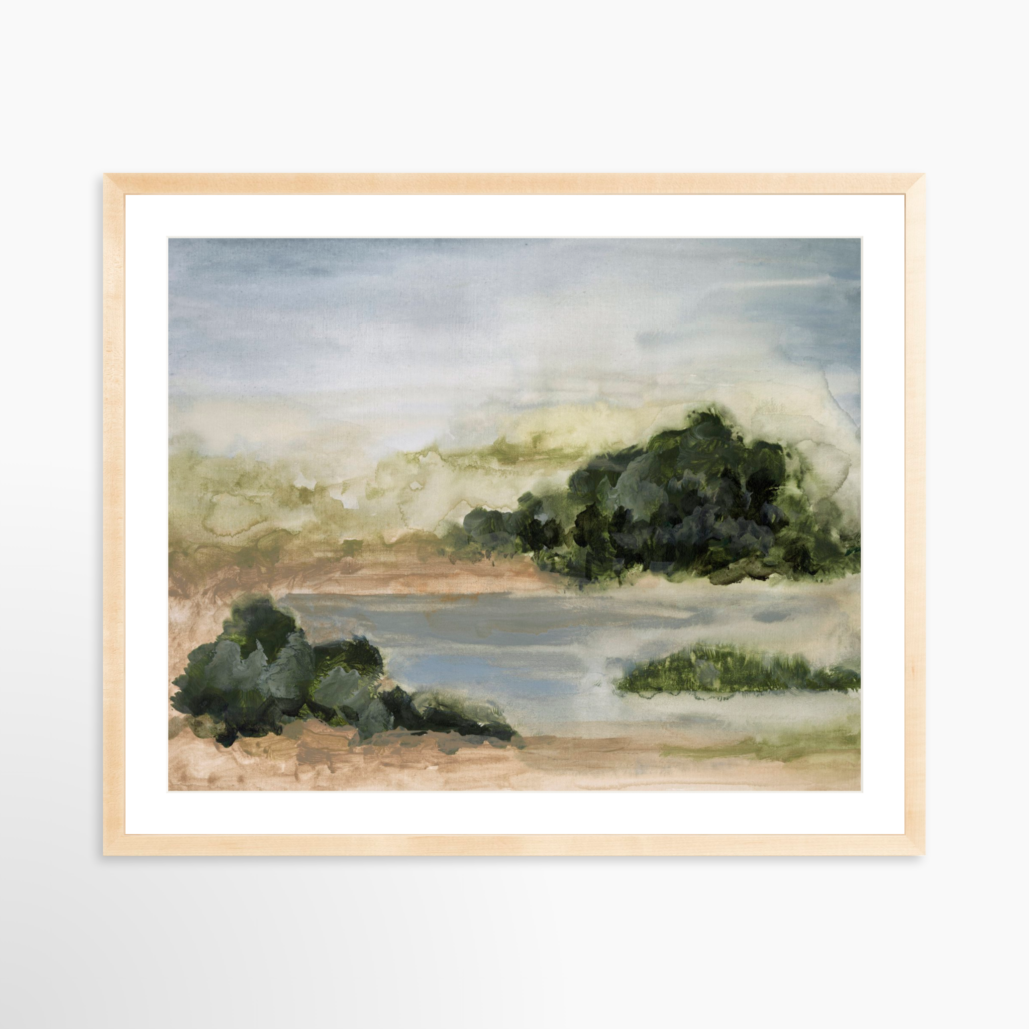 30x24 / Natural Frame + White Mat