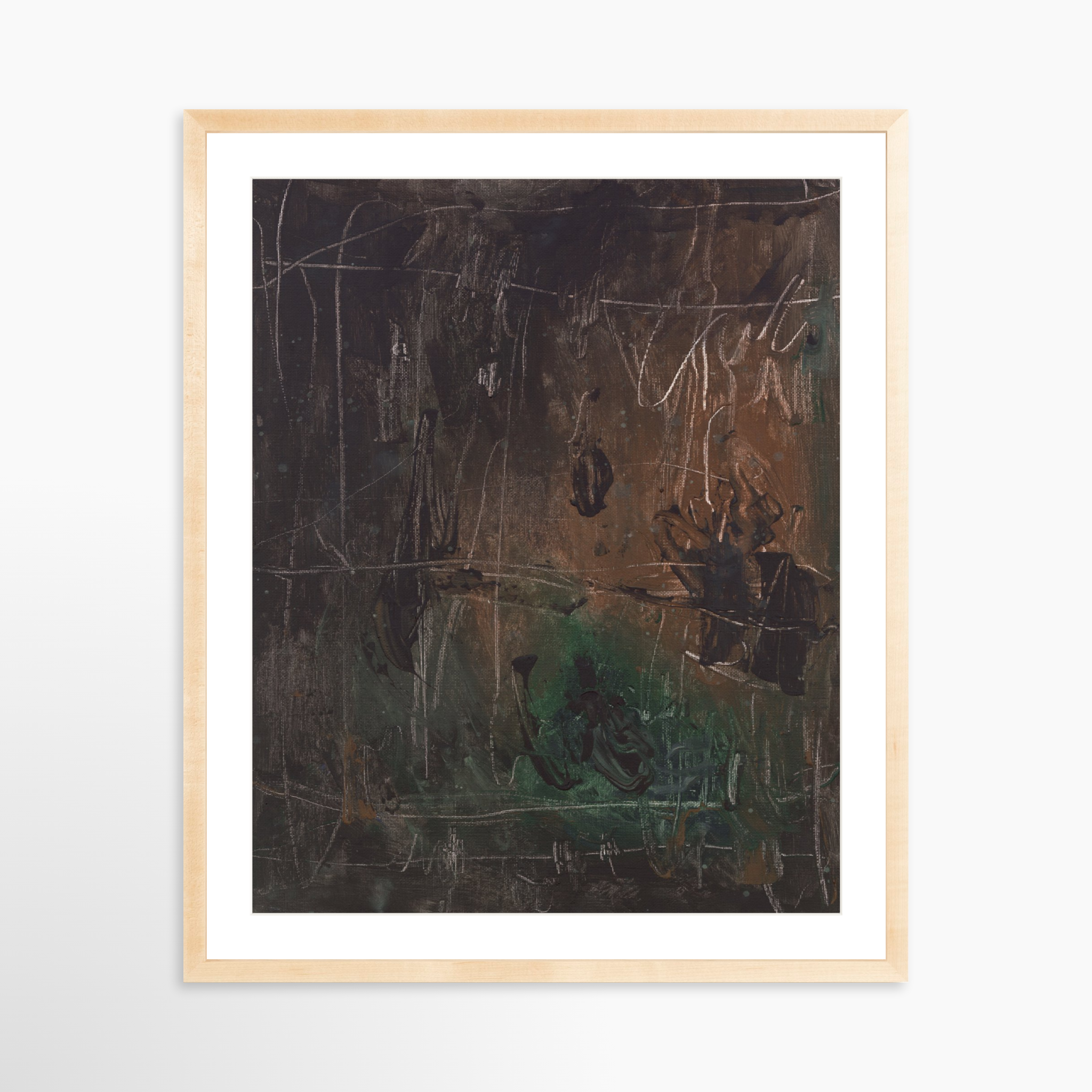 24x30 / Natural Frame + White Mat