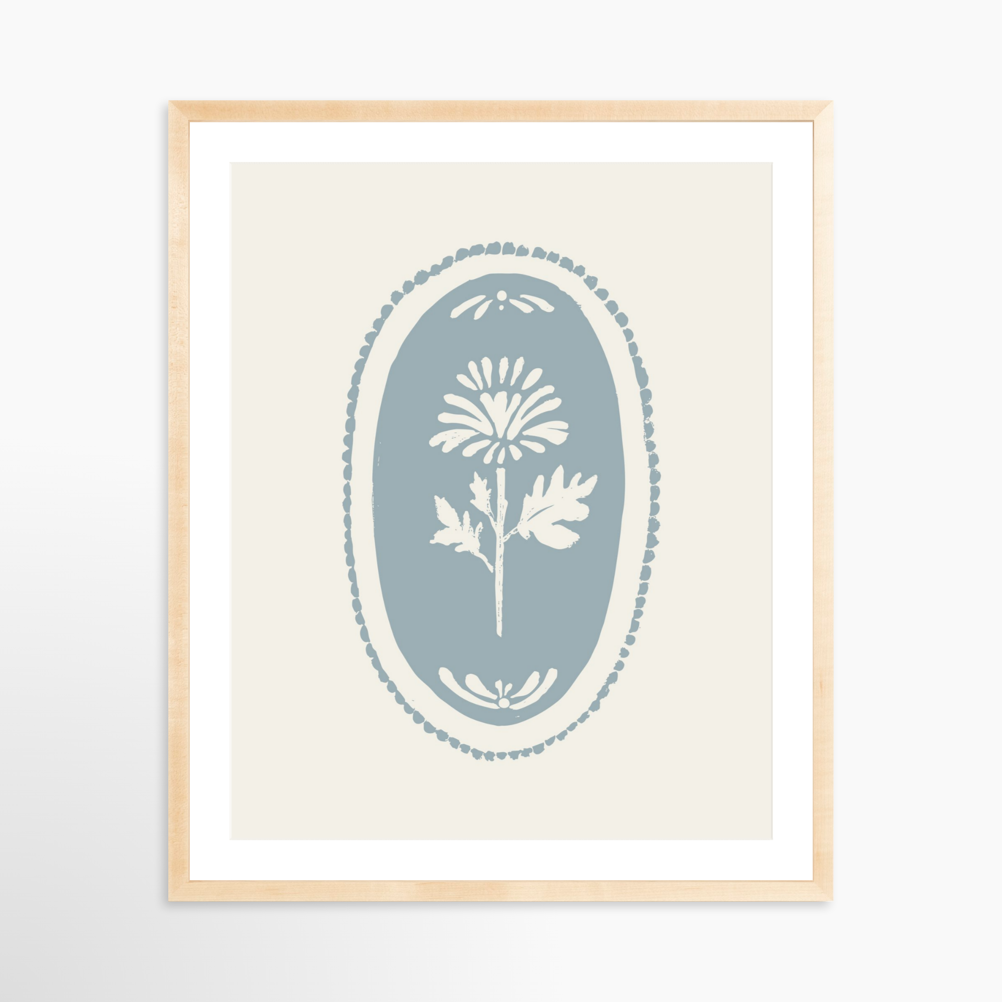 24x30 / Natural Frame + White Mat